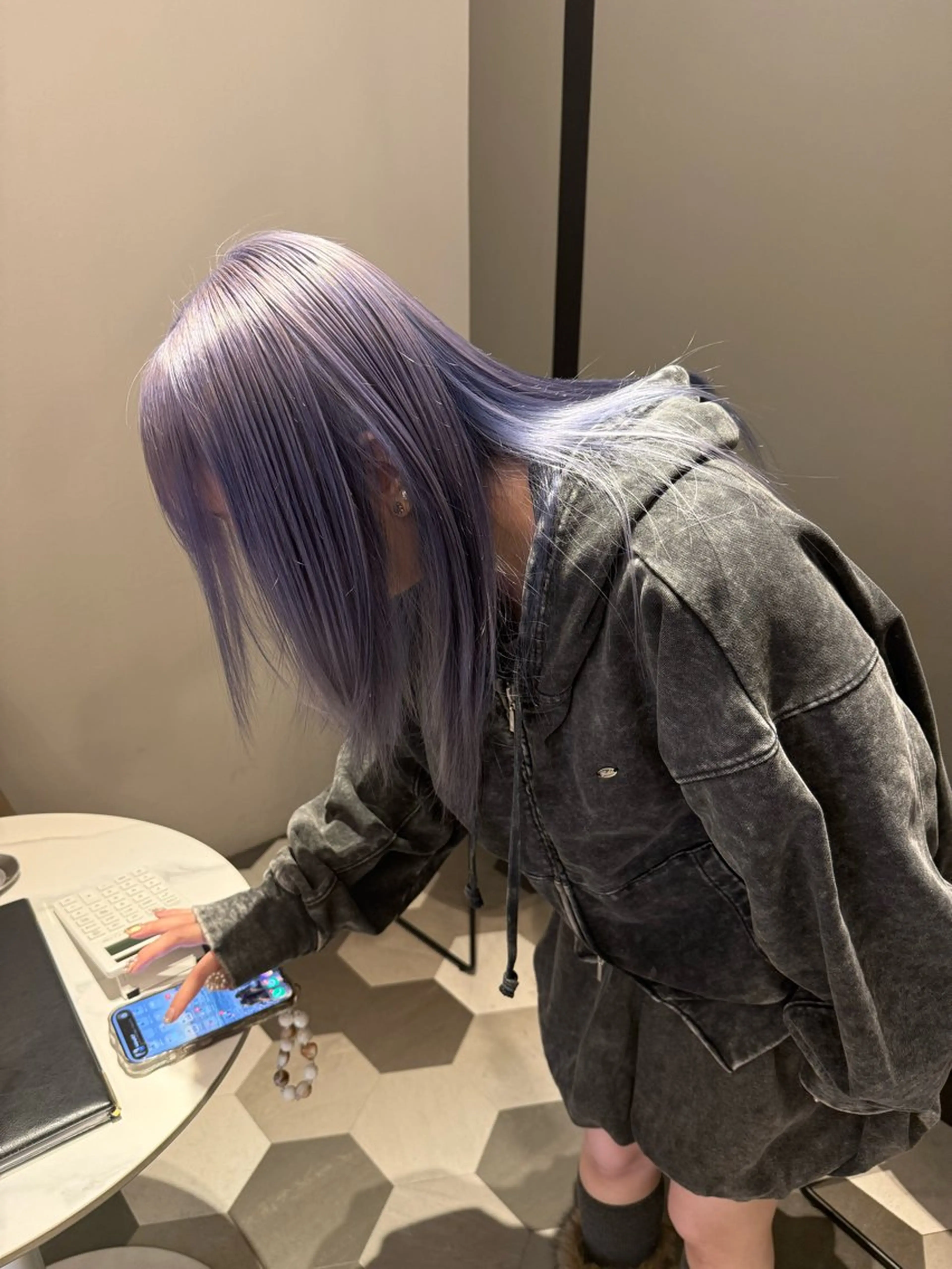 セミロング カラー ヘアカラー ブリーチ/アレンジ 天満/chihiroのヘアスタイル