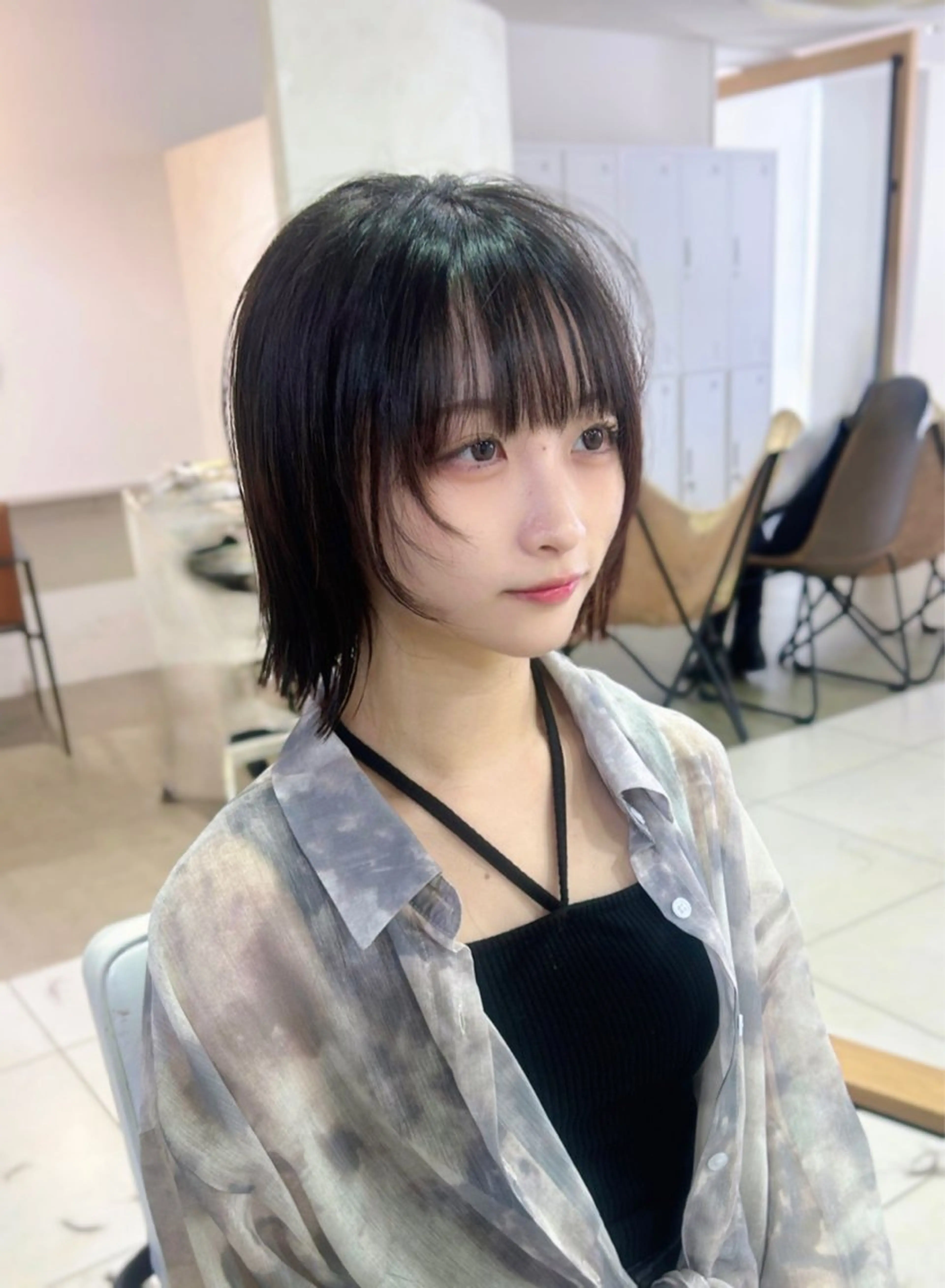 ミディアム カット ヘアカラー 野中 洋介のヘアスタイル