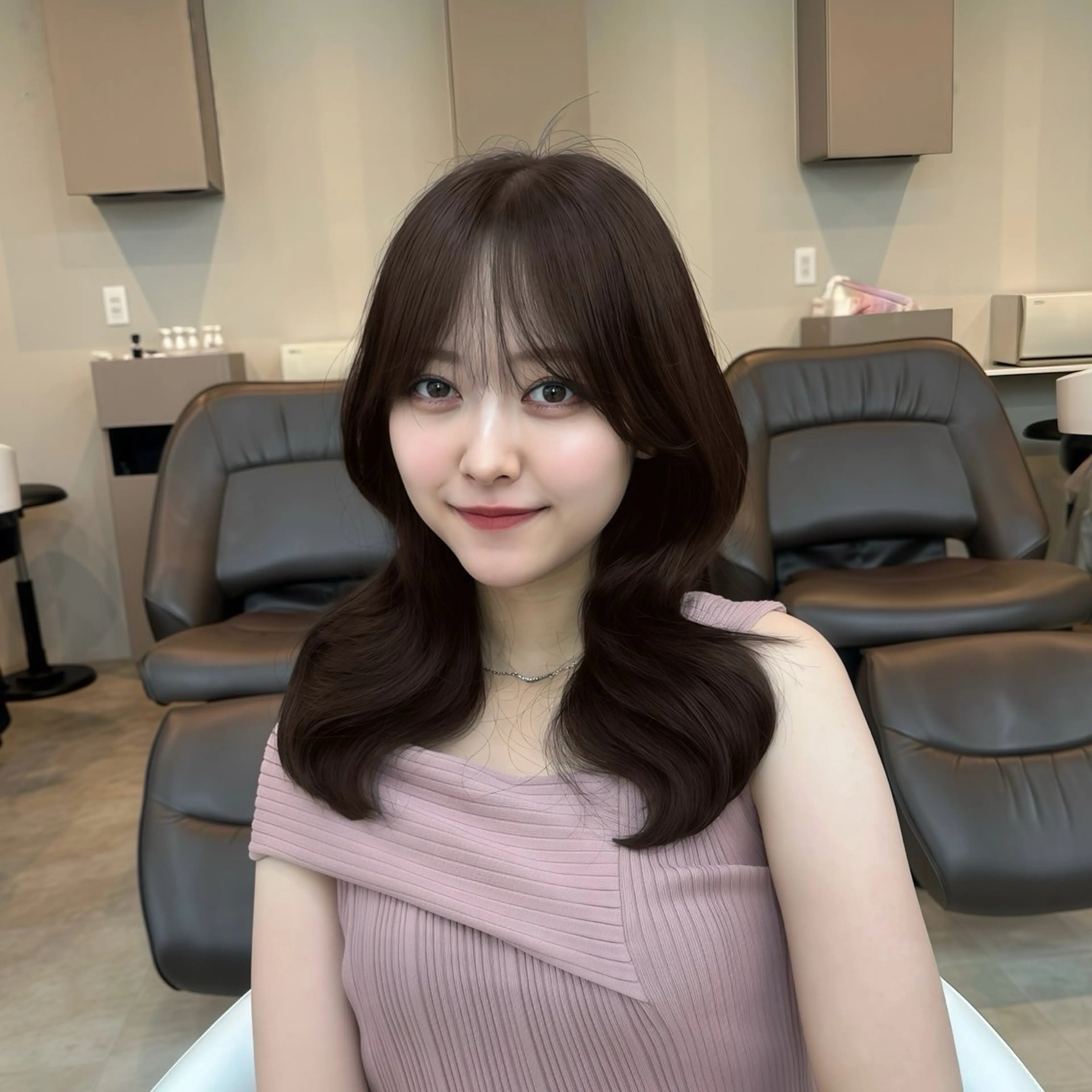 ミディアム カラー ヘアカラー 丸山 心 / 艶カラーのヘアスタイル