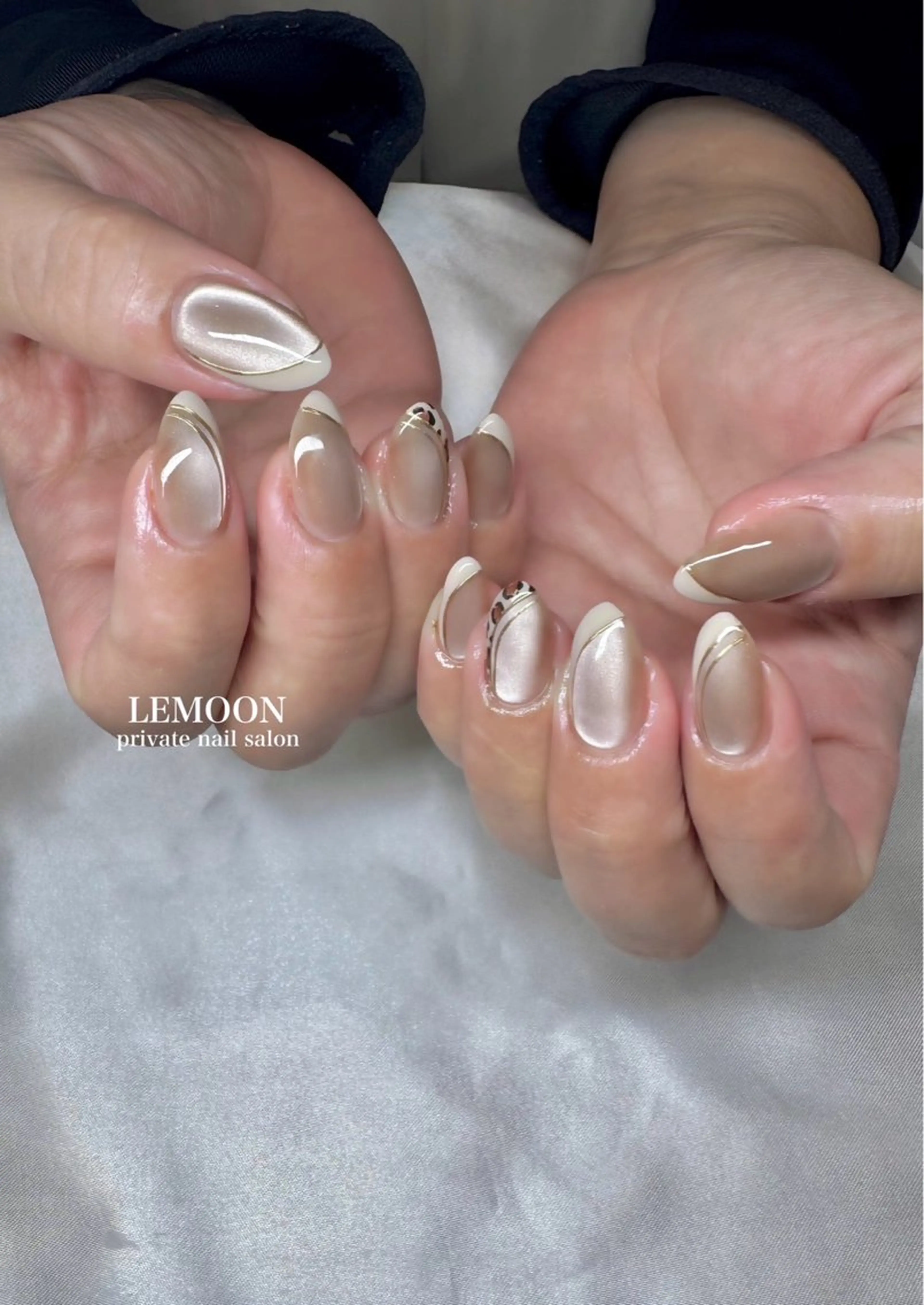 ネイル アニマル柄 オフィスネイル ハンドネイル nail salon LEMOONのネイルデザイン
