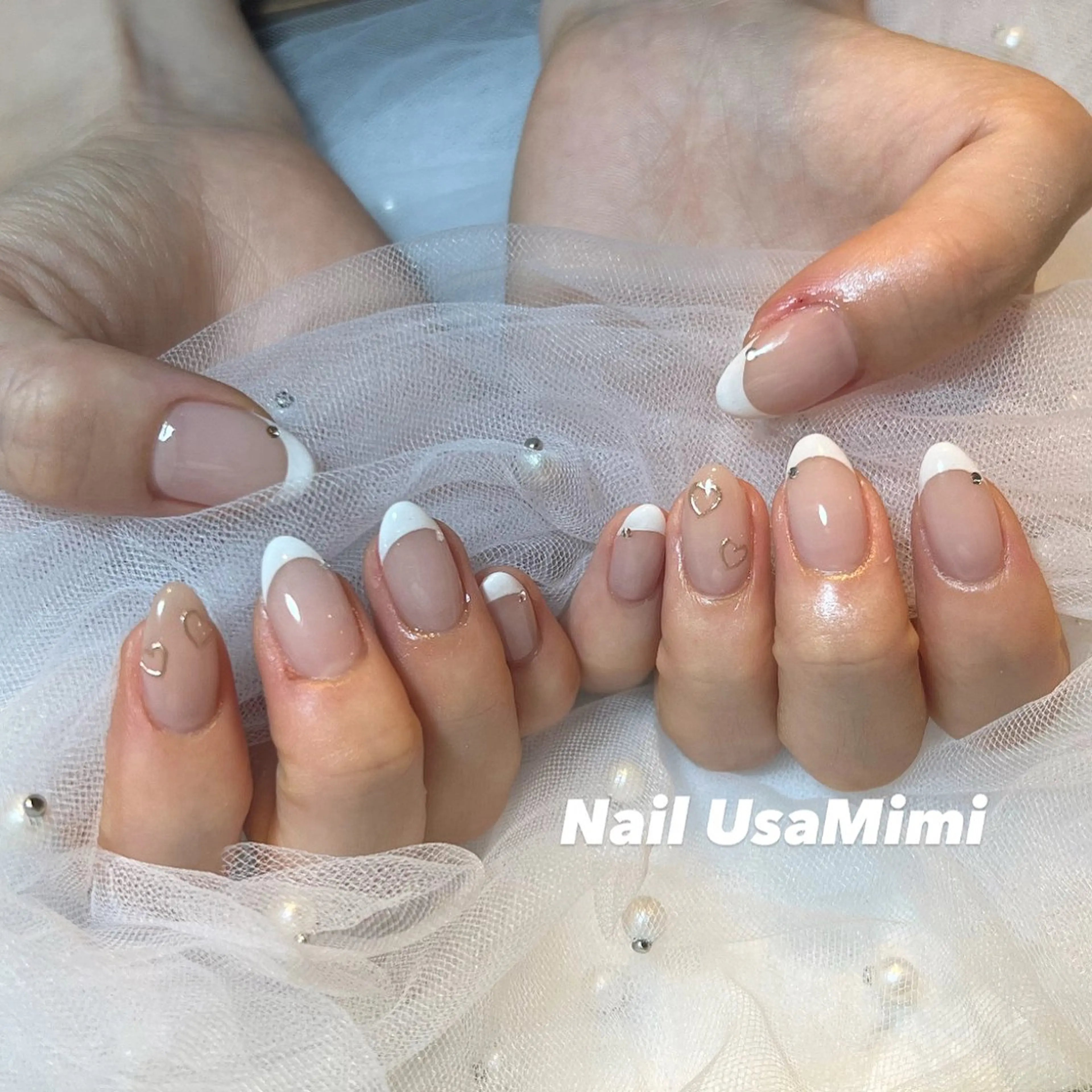 ネイル アートネイル オーロラネイル チークネイル フレンチネイル ジェルネイル 本町NailUsa Mimi RIKOのネイルデザイン