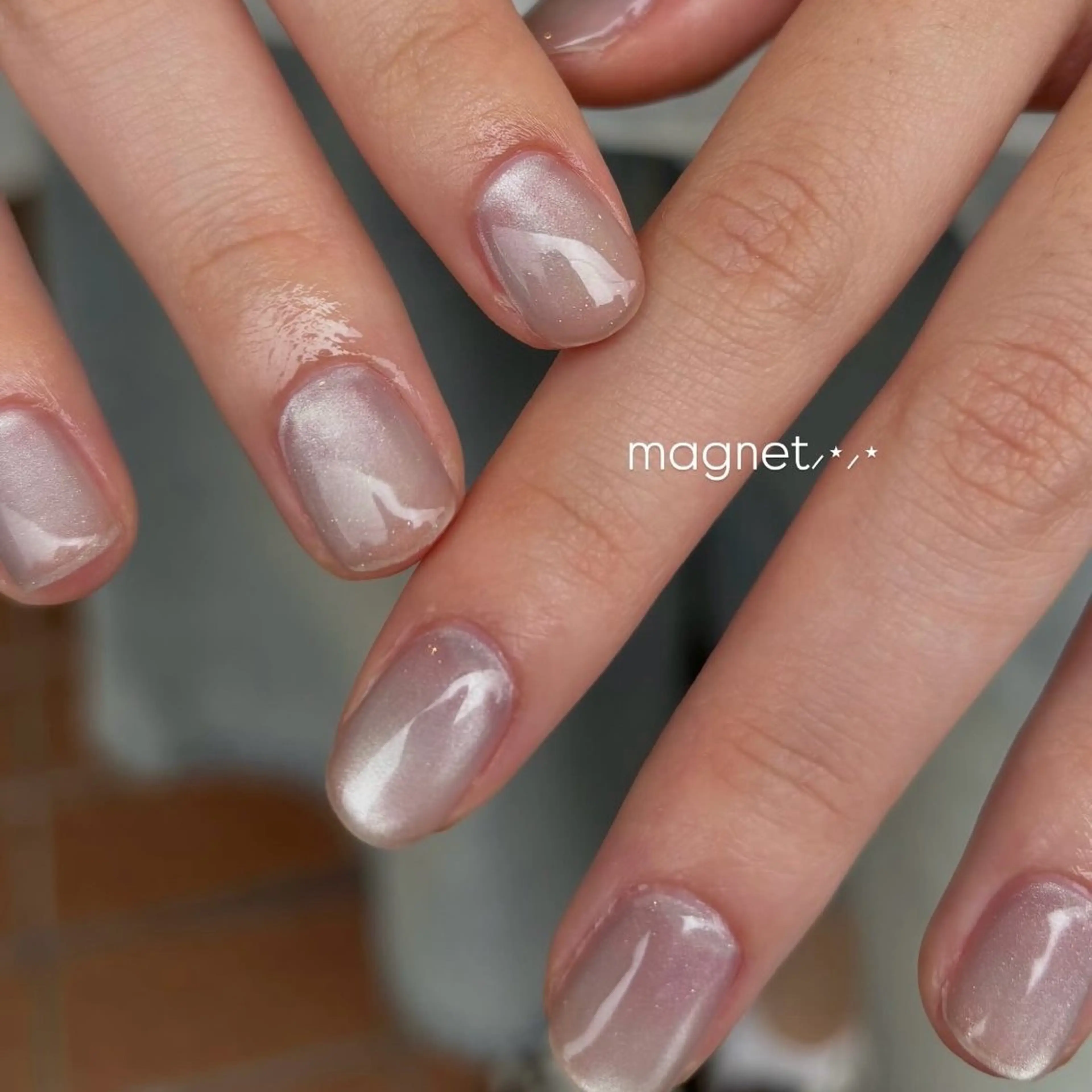 ネイル 水色 マグネットネイル ハンドネイル Ballie/ Mizukiのネイルデザイン