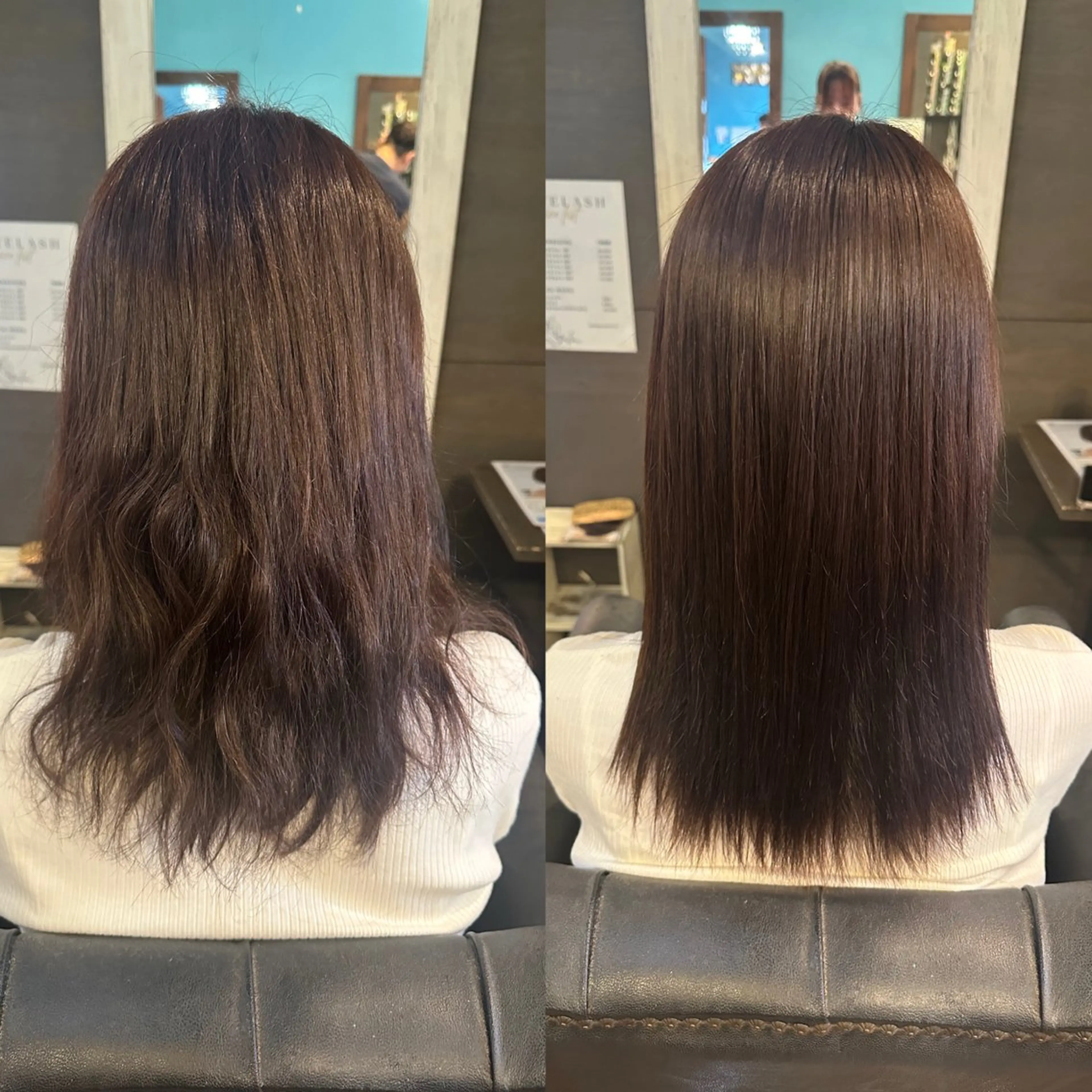 ミディアム 縮毛矯正 安達 望のヘアスタイル