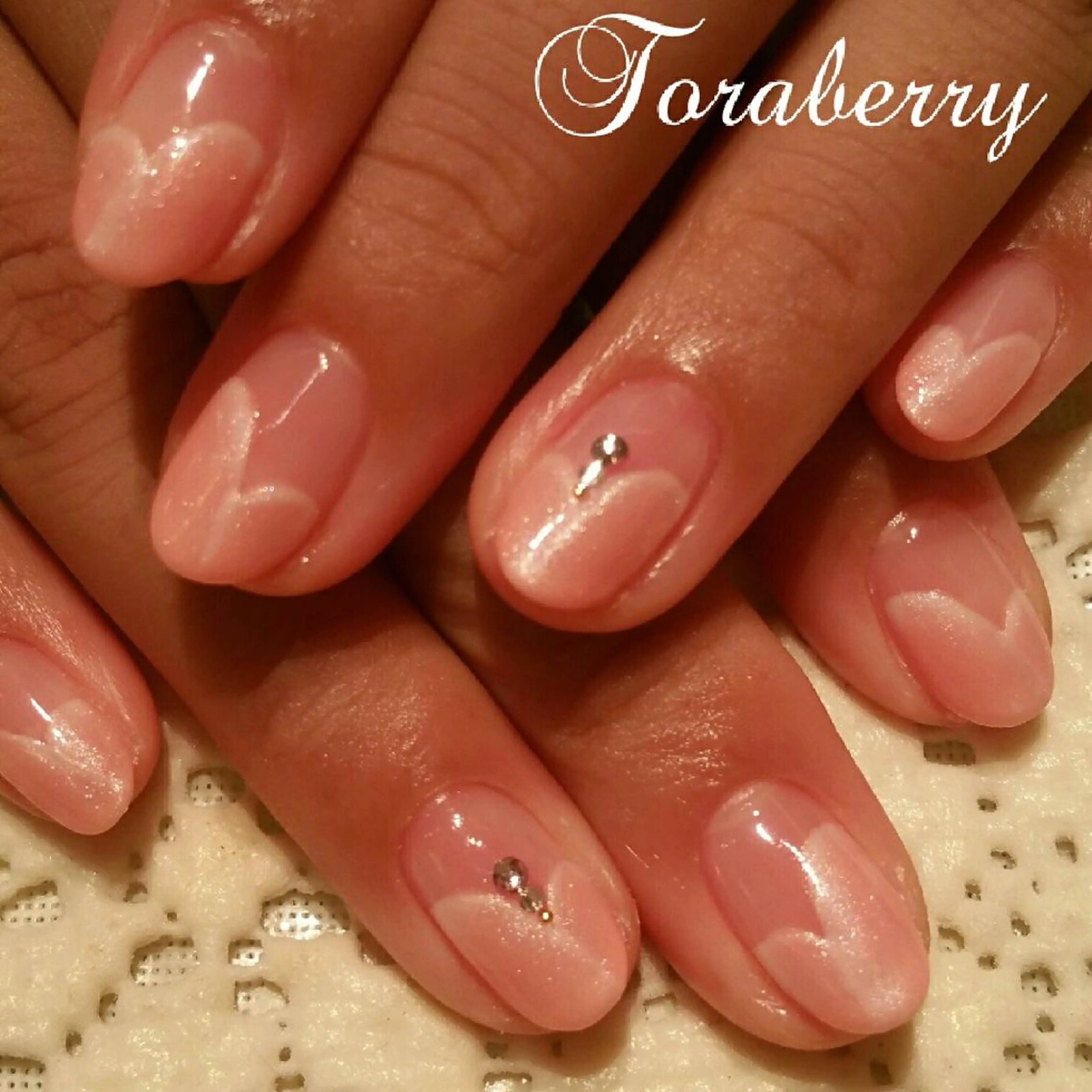 ネイル フレンチネイル ハート ネイリスト なつみのネイルデザイン