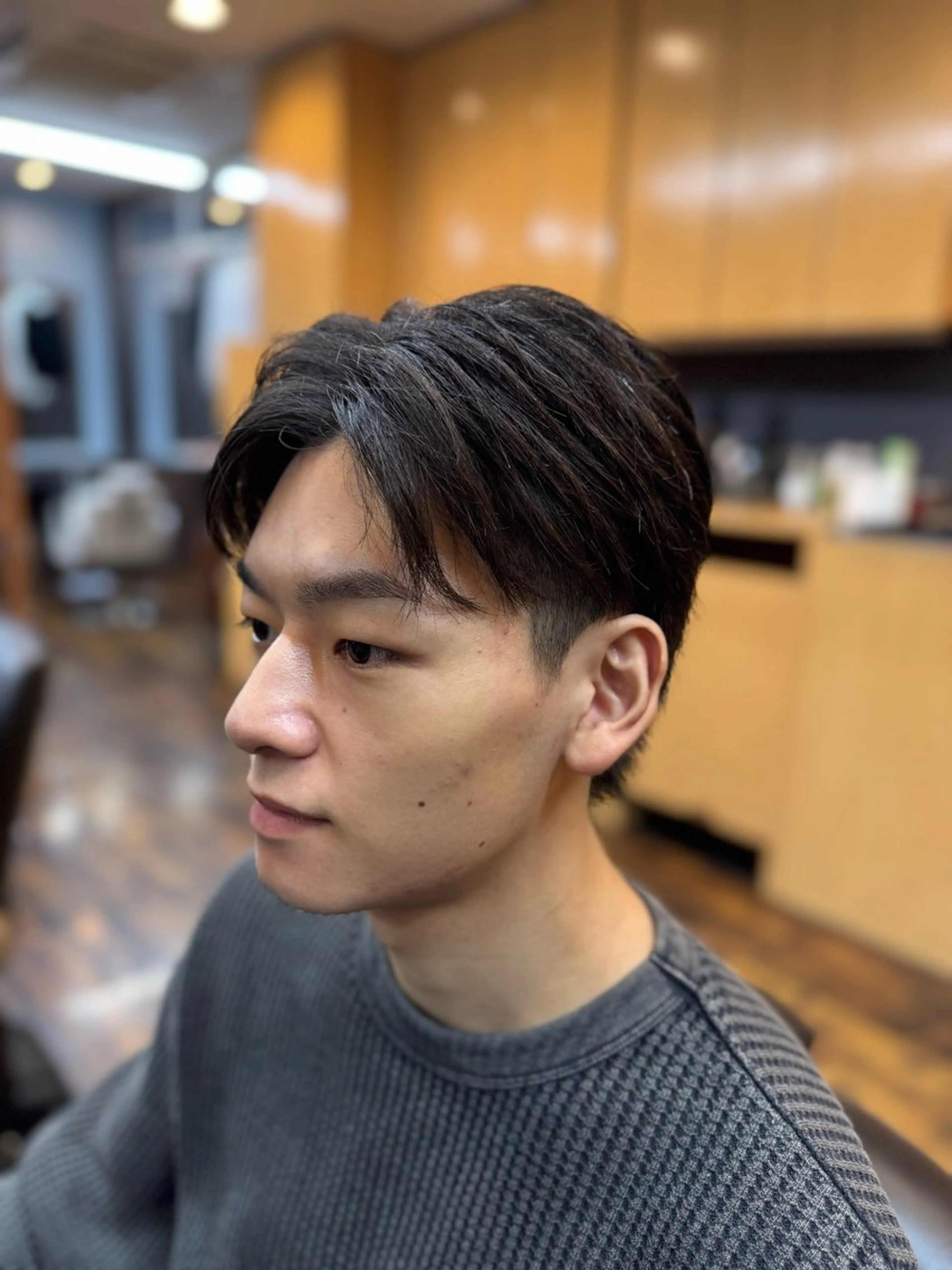 ミディアム カット 齊藤/メンズカット/ 溝の口/バーバーのヘアスタイル
