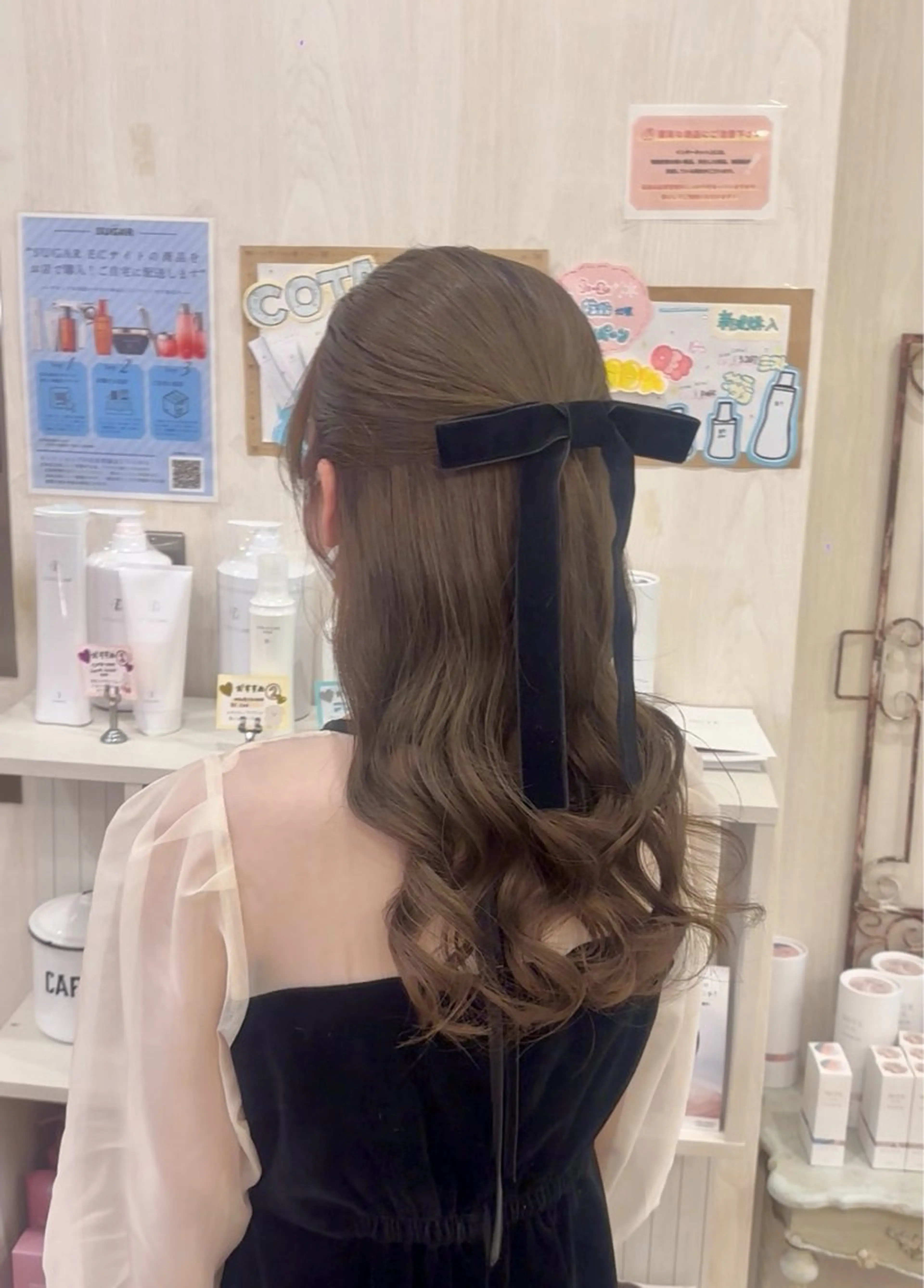 ロング ヘアセット 髪質改善縮毛５０％ OFF/吉田 響歌♡のヘアスタイル