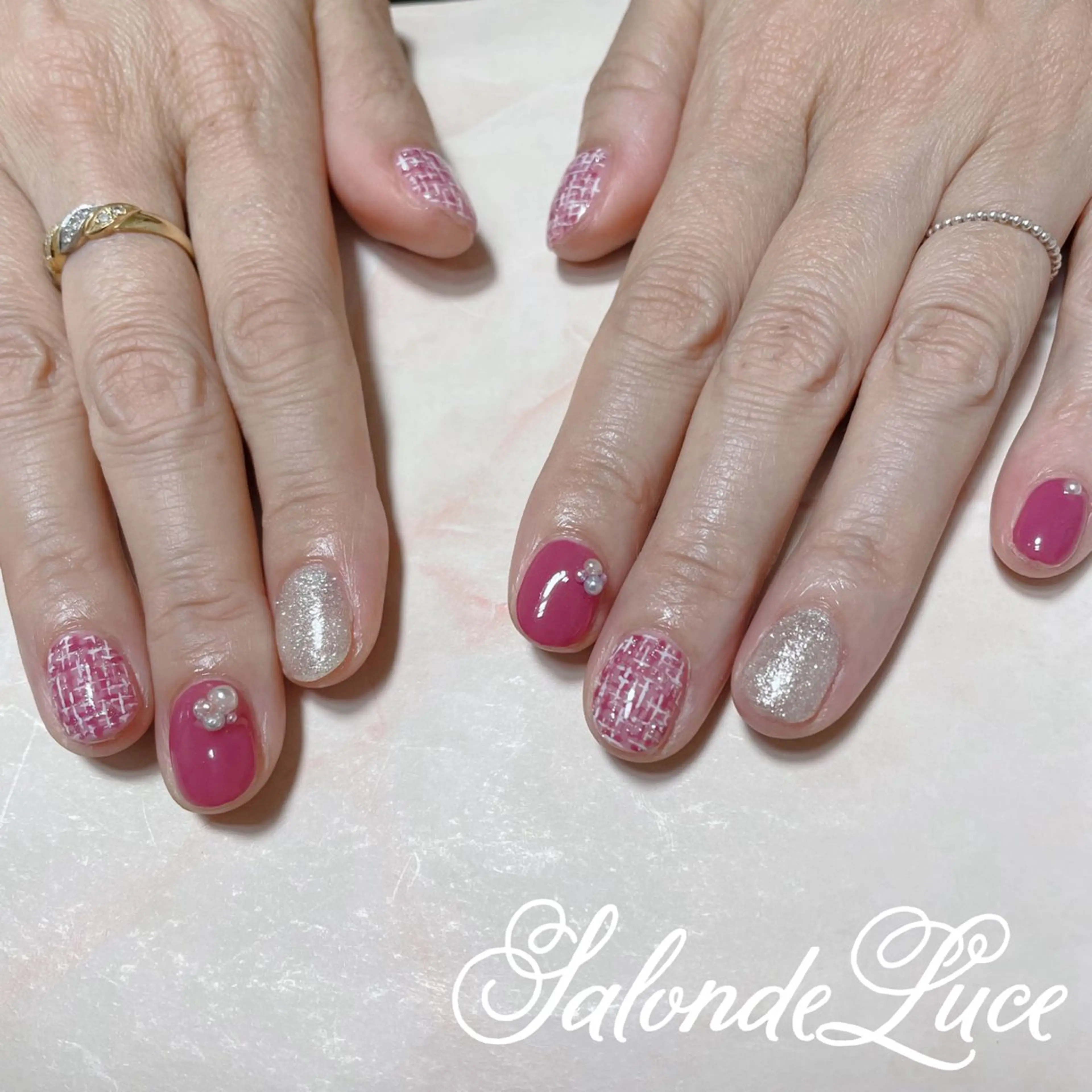 ネイル ツイードネイル Salon de Luceのネイルデザイン