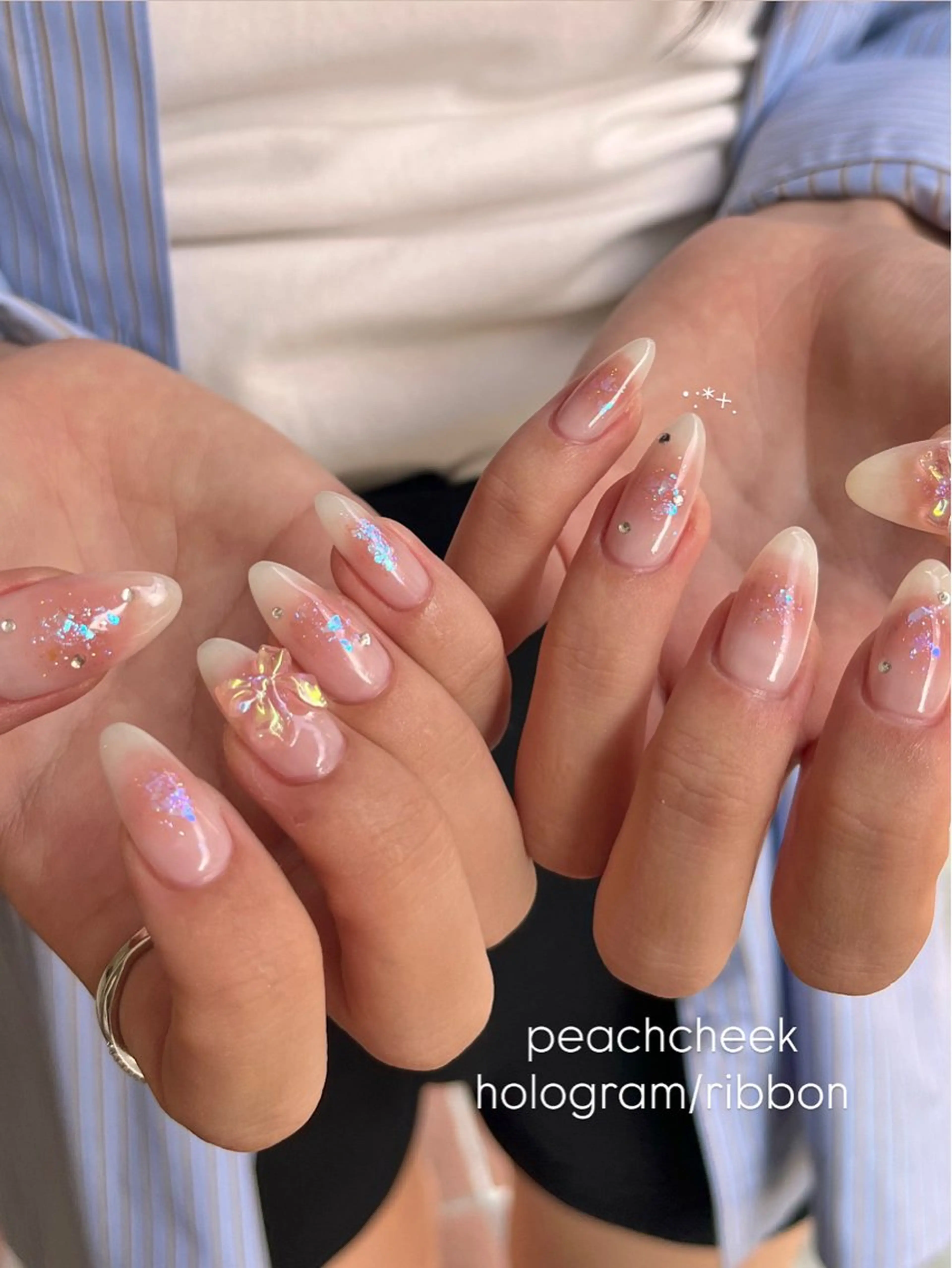 ネイル リボン ハンドネイル ballie／小野原 なつみのネイルデザイン