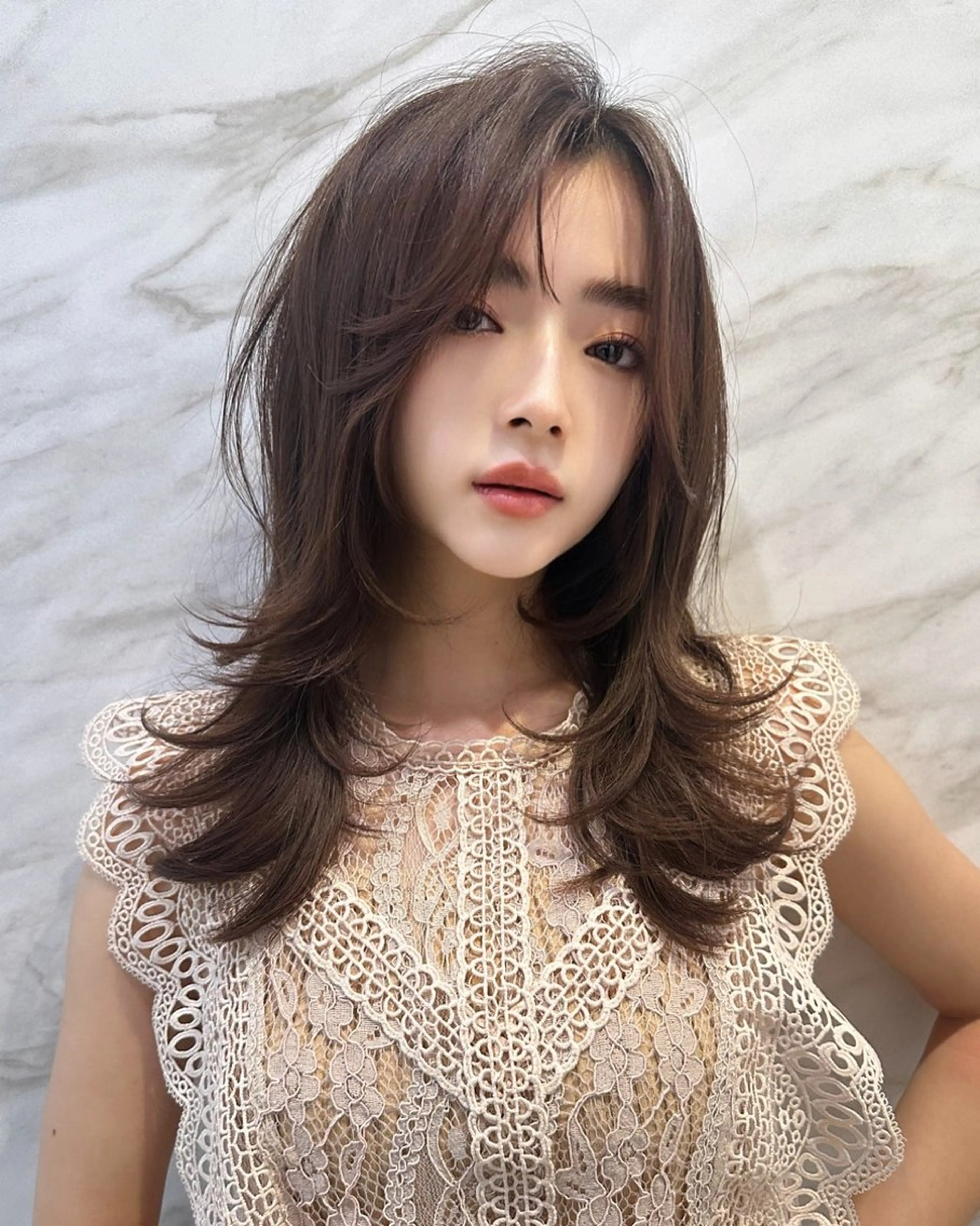 ロング くびれヘア 韓国風ヘア レイヤーカット カット ヘアカラー トリートメント ヘアセット 銀座副店長/レイヤー /髪質改善/田島のヘアスタイル