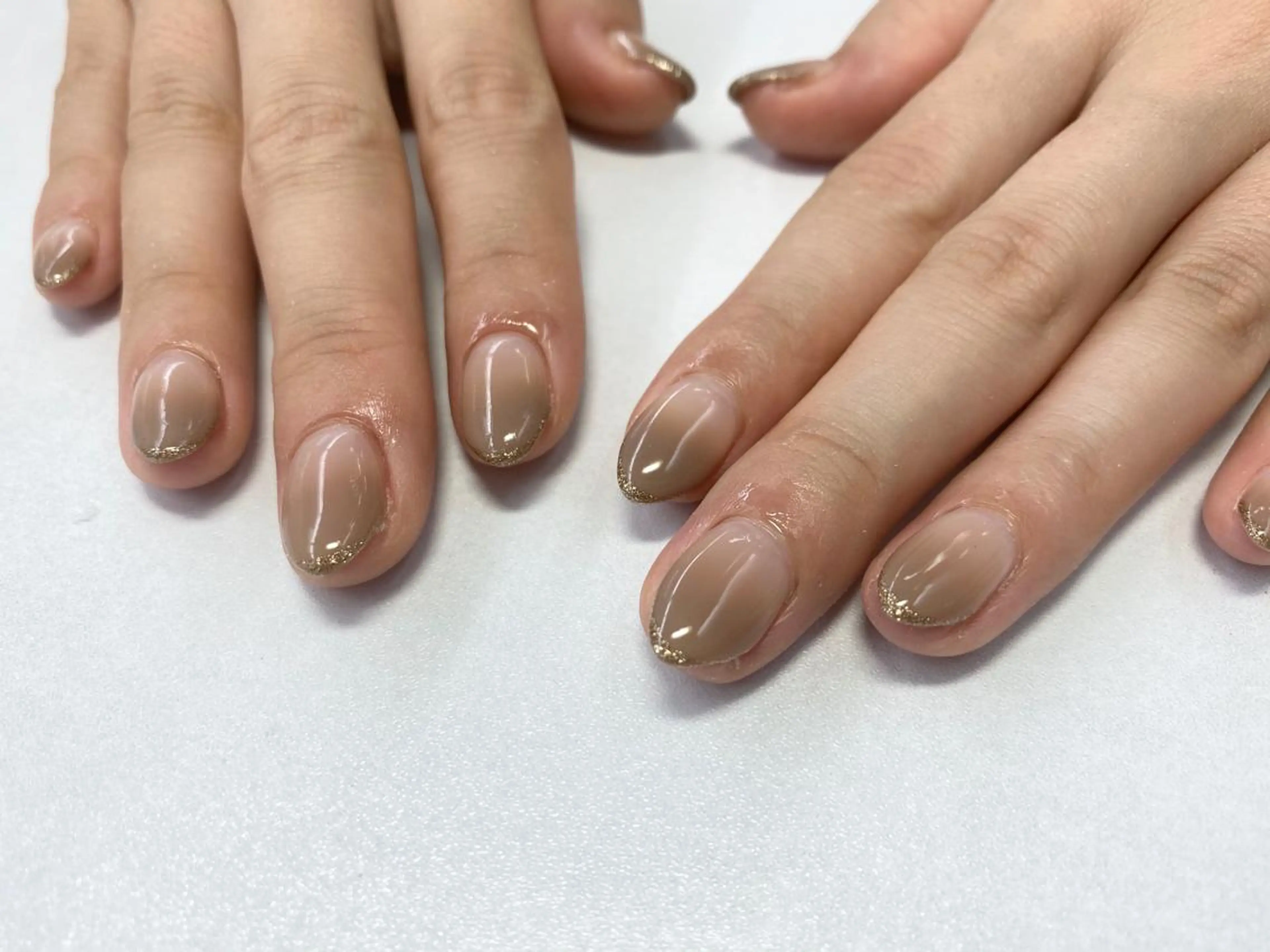 ネイル ブラウン グラデーション ラメ(グリッター) JurerEye☆ Kanakoのマツエク・マツパデザイン