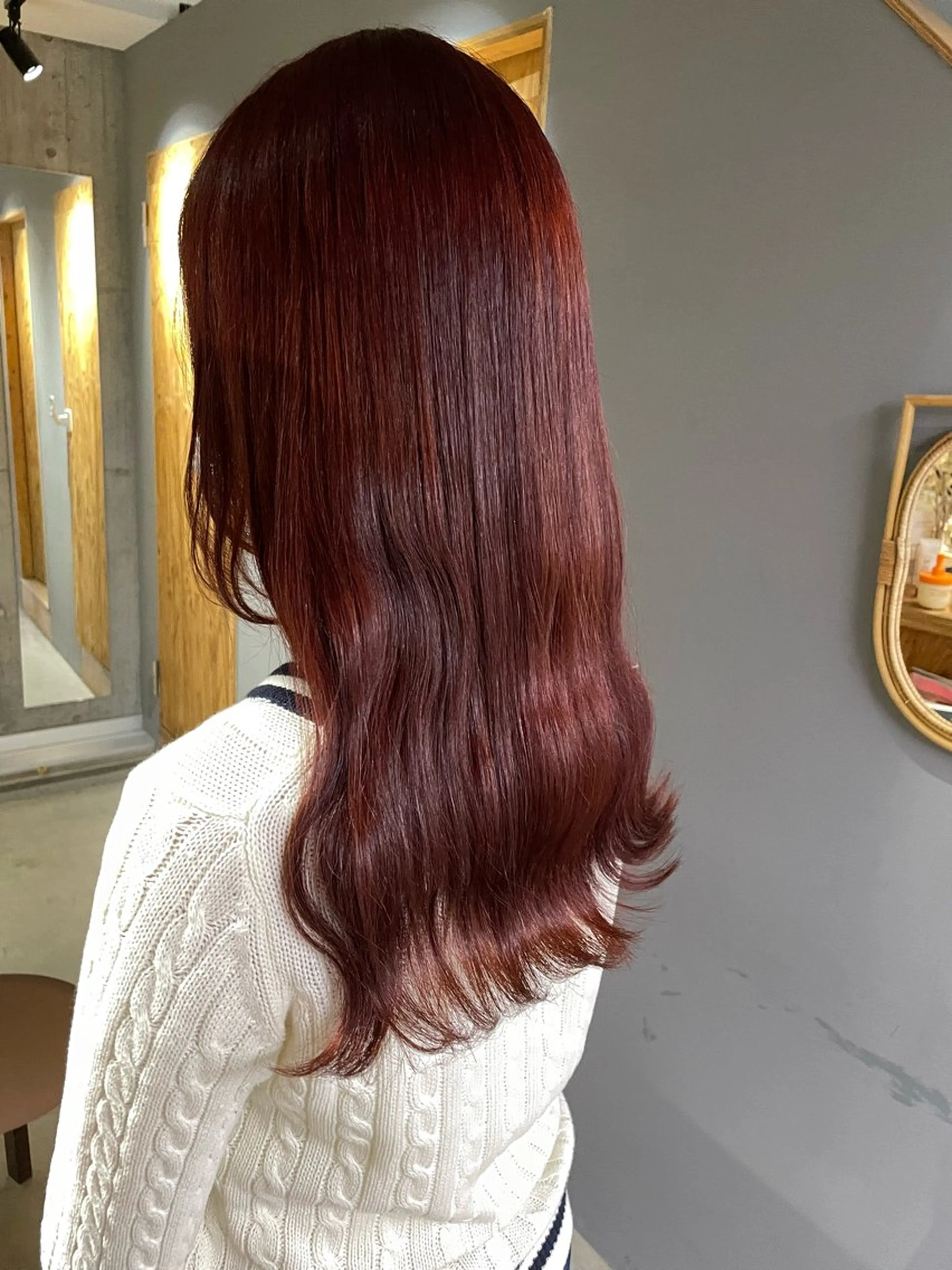 ロング カラー ブリーチ ダブルカラー ブリーチなしカラー レッドカラー ヘアカラー トリートメント noa ☪︎のヘアスタイル