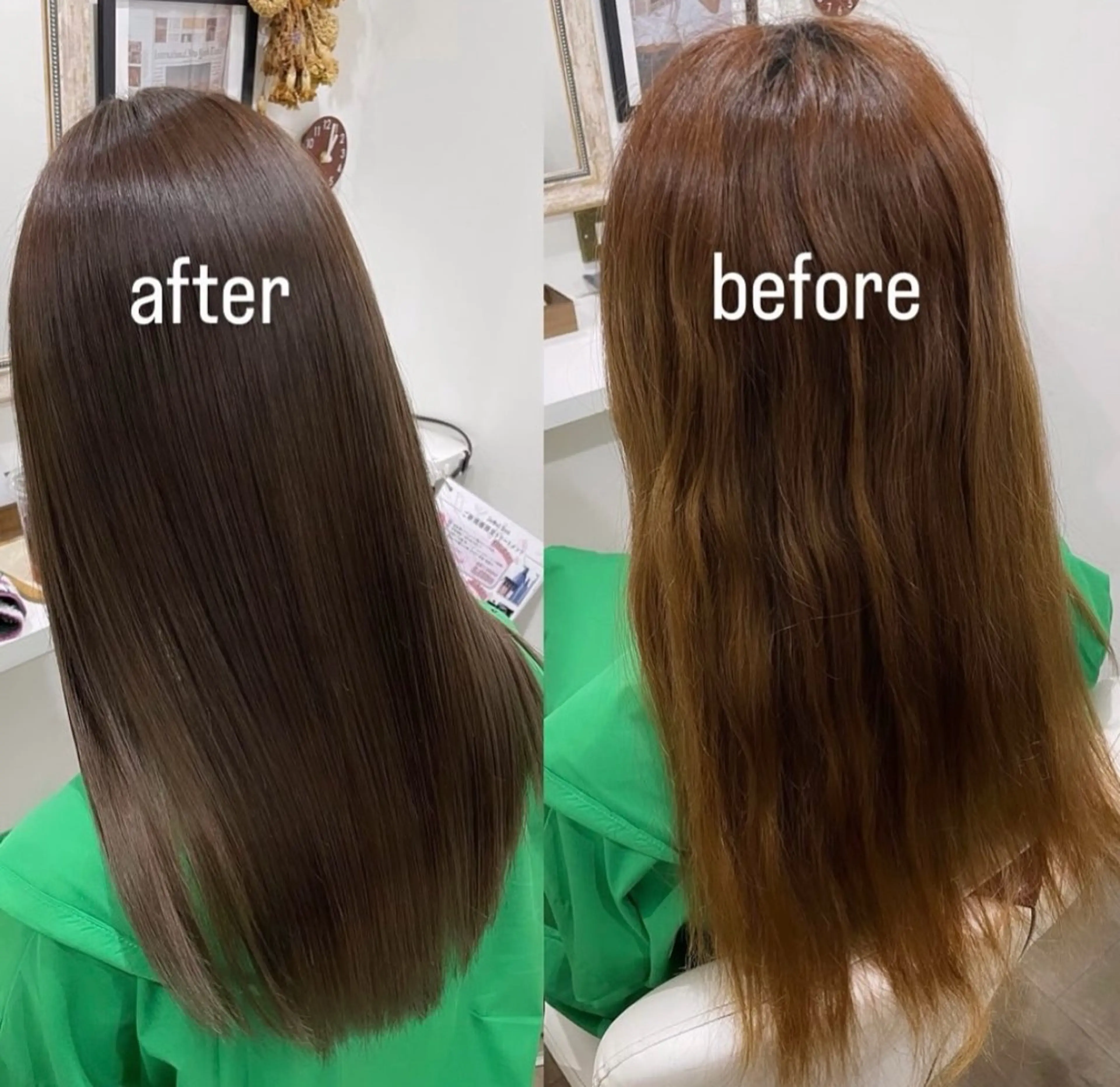 【人気No.3】髪質改善✨🫧艶カラー+酸性ストレート（縮毛矯正）の写真