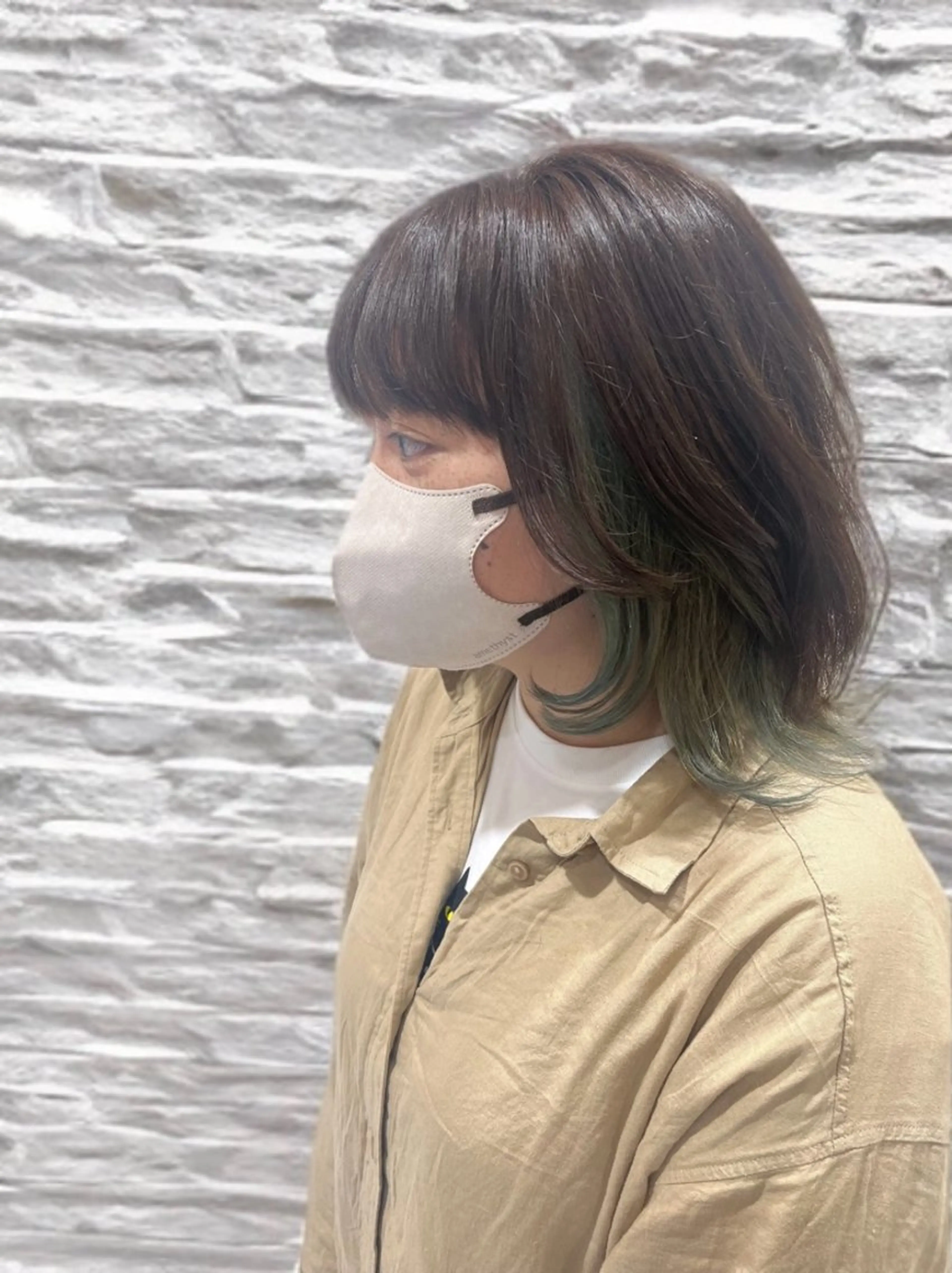 ミディアム ウルフカット カット ヘアカラー 髪質改善×レイヤー 高嶋のヘアスタイル