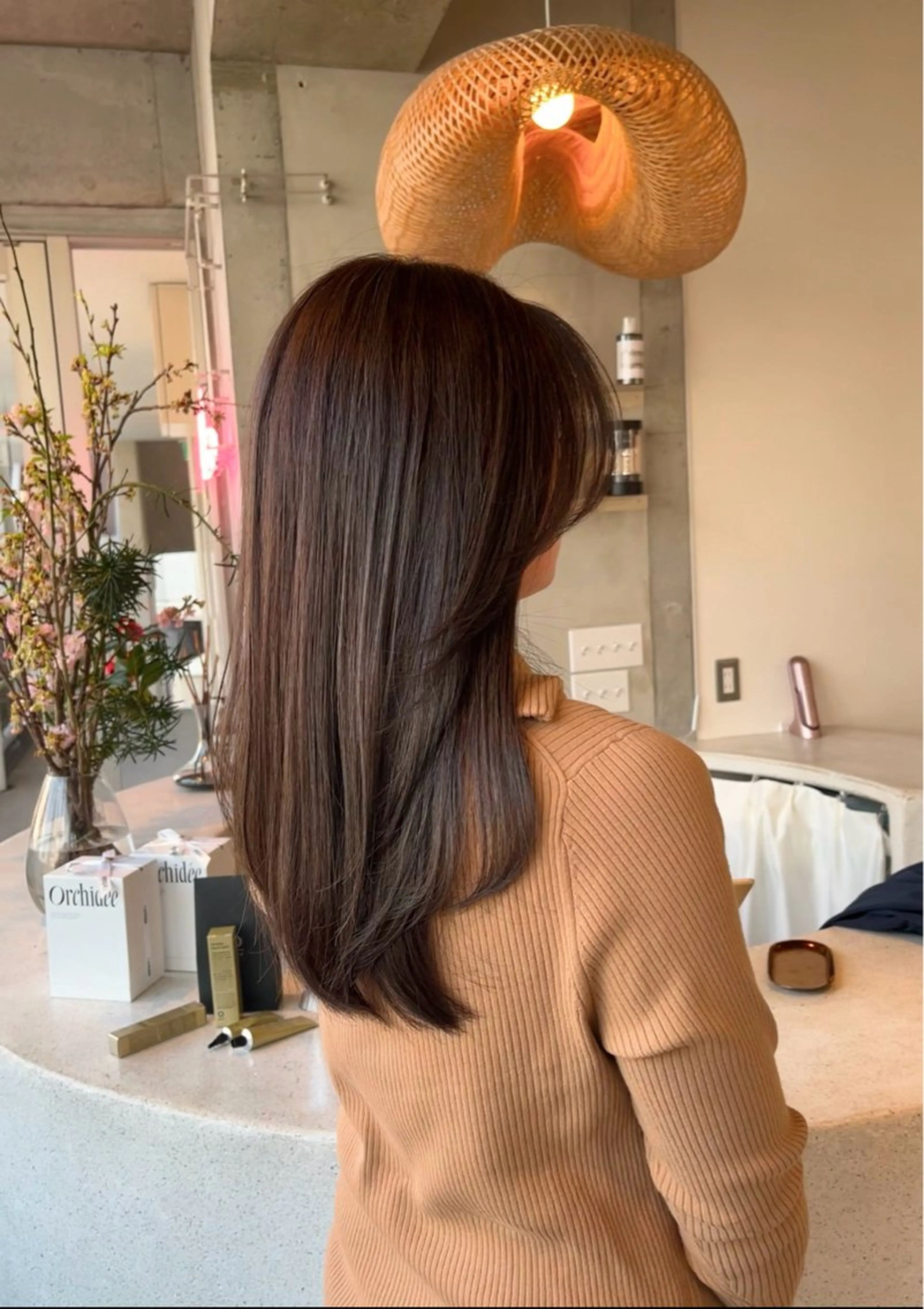 ロング ハイライト カット ヘアカラー トリートメント 早稲田 千尋のヘアスタイル