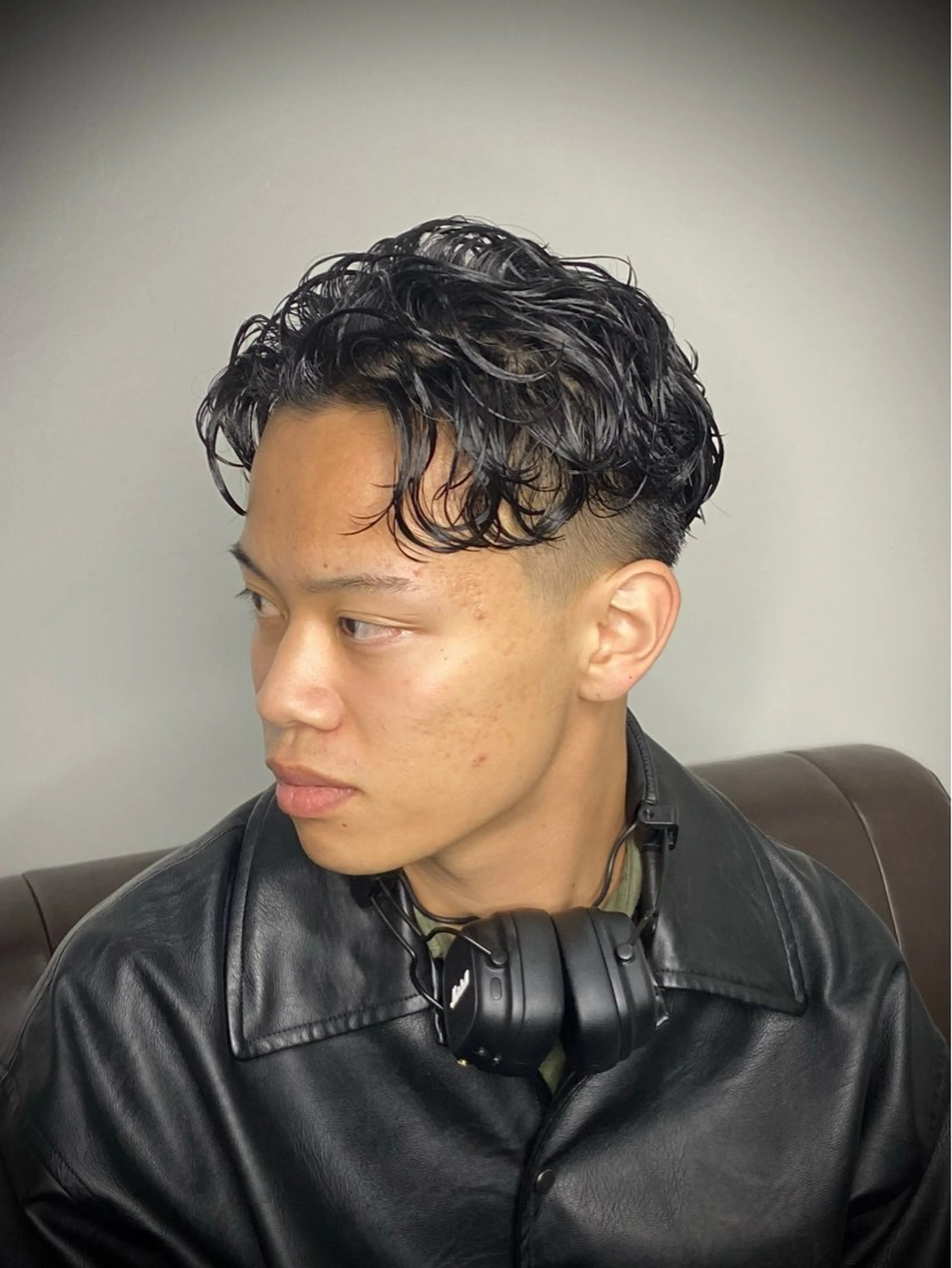 ショート パーマ メンズ 柄﨑 比呂/ancielのヘアスタイル