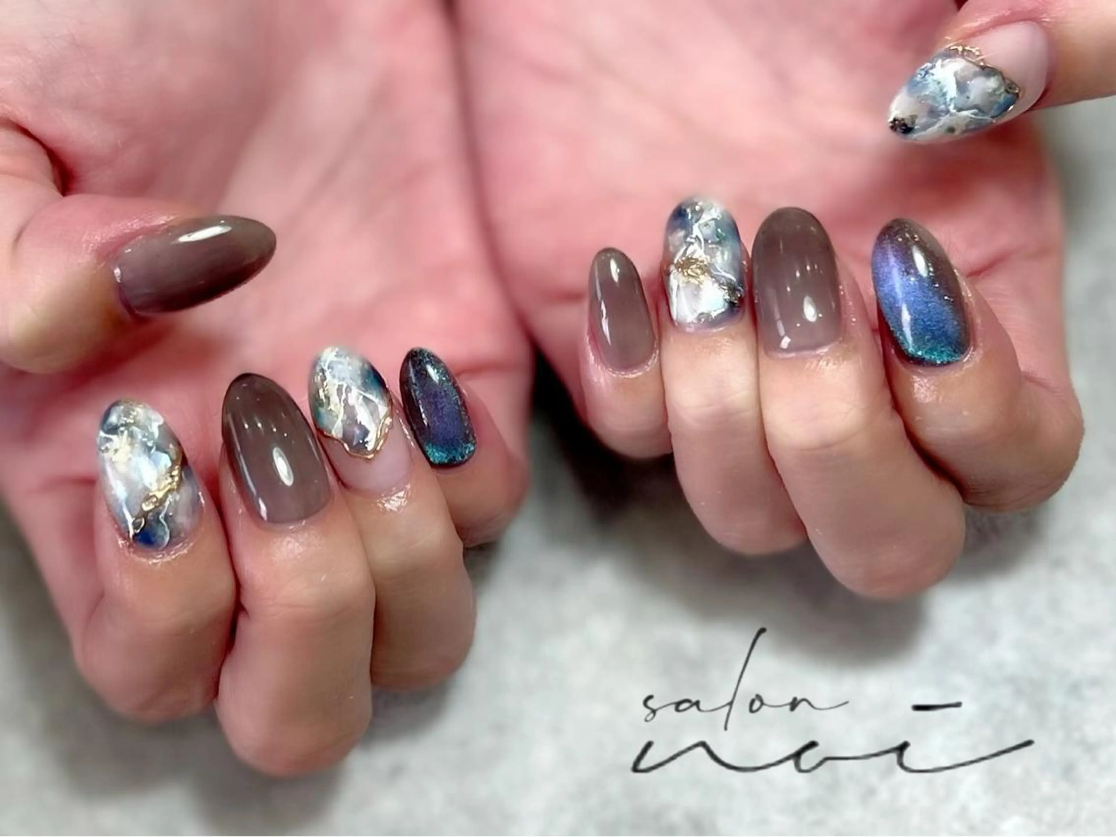 ネイル 大理石ネイル(マーブル) ハンドネイル salon noiのネイルデザイン