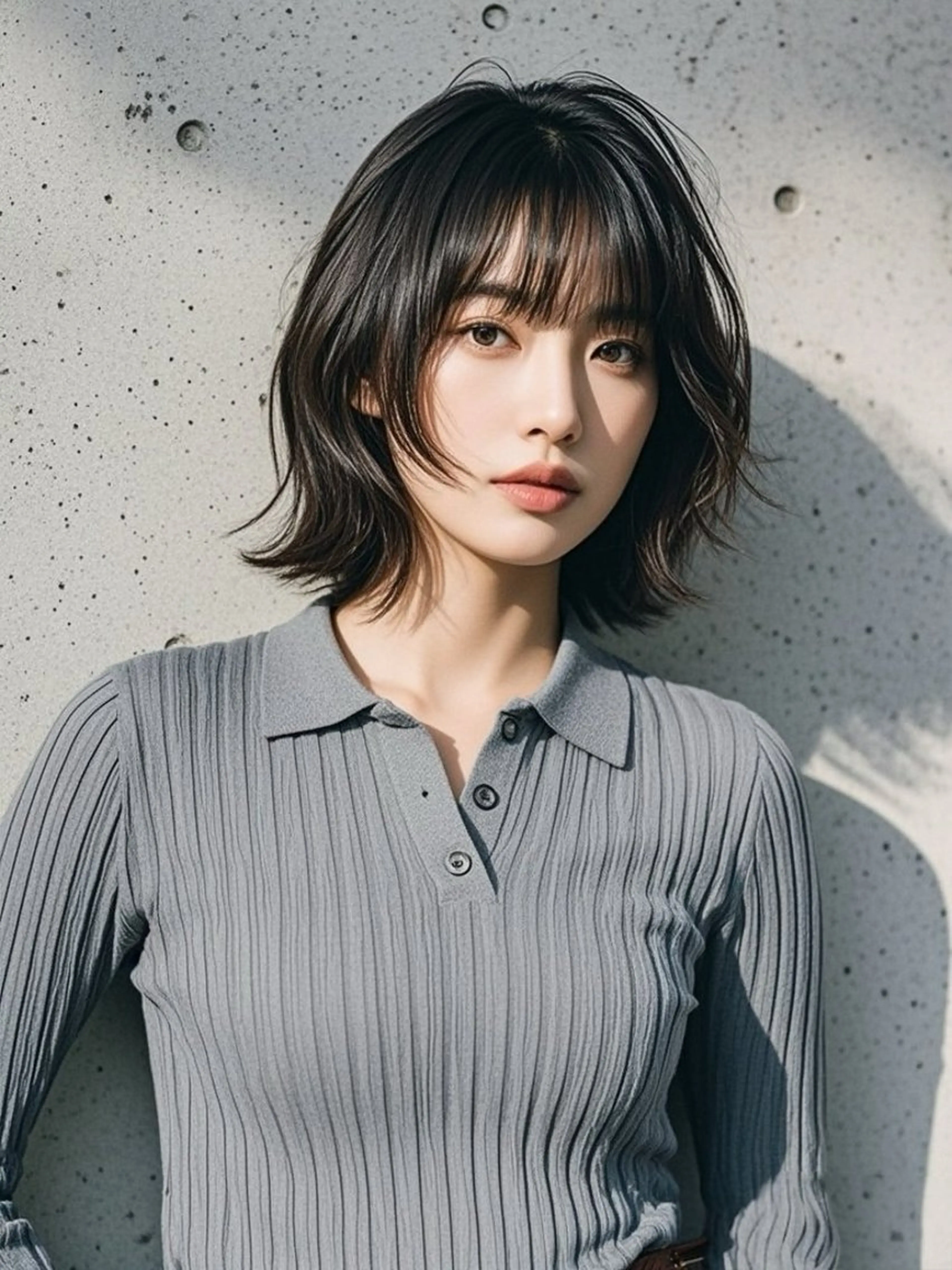 ミディアム ショートボブ ミディアムレイヤー ミディアムパーマ アッシュ ボブ カット ヘアカラー ウルフカット 811 大阪梅田 ウルフのヘアスタイル