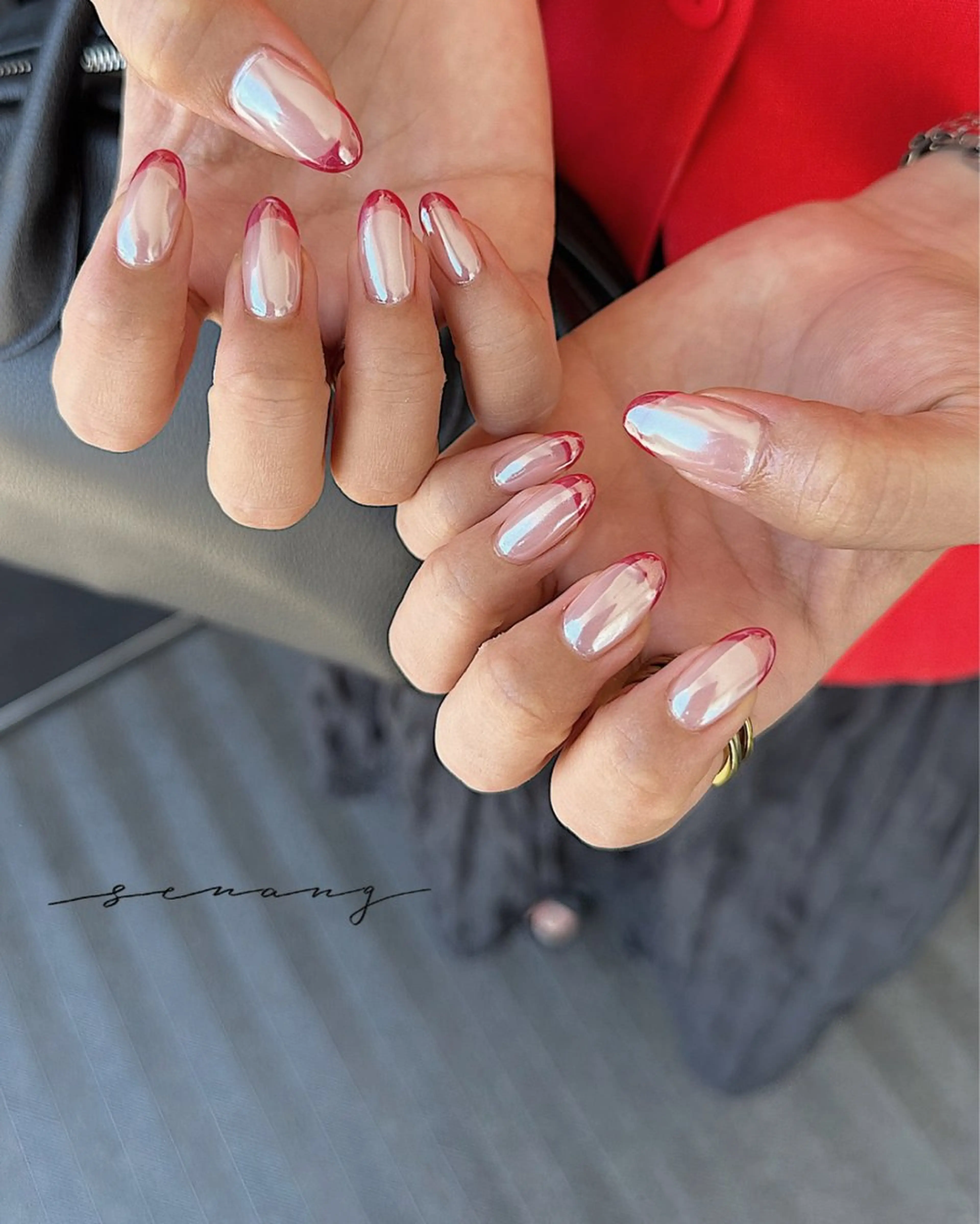 ネイル フレンチネイル ミラーネイル ハンドネイル senang Nail&Eyeのマツエク・マツパデザイン