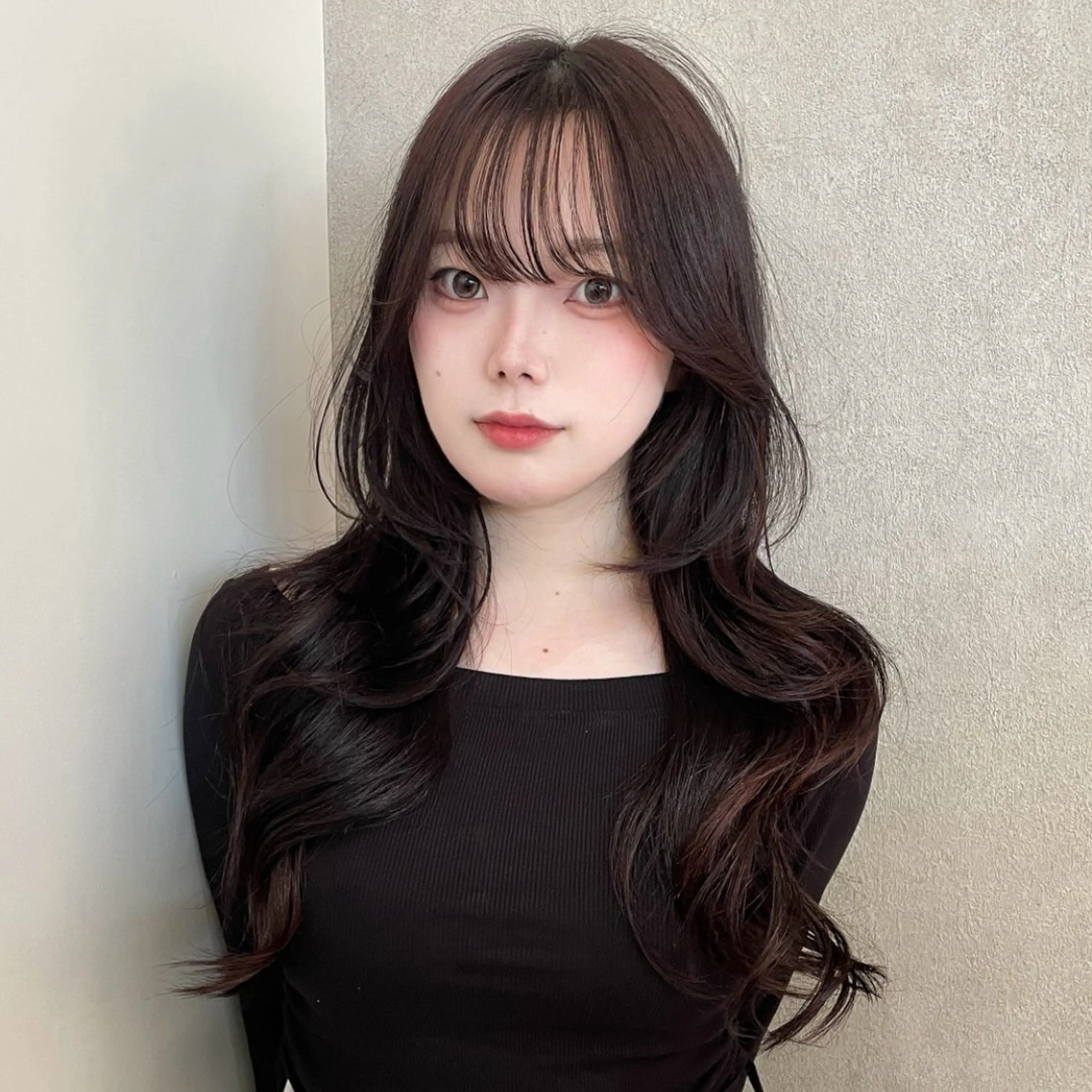 セミロング ハッシュカット🖤✨ 顔周り/韓国ヘアのヘアスタイル