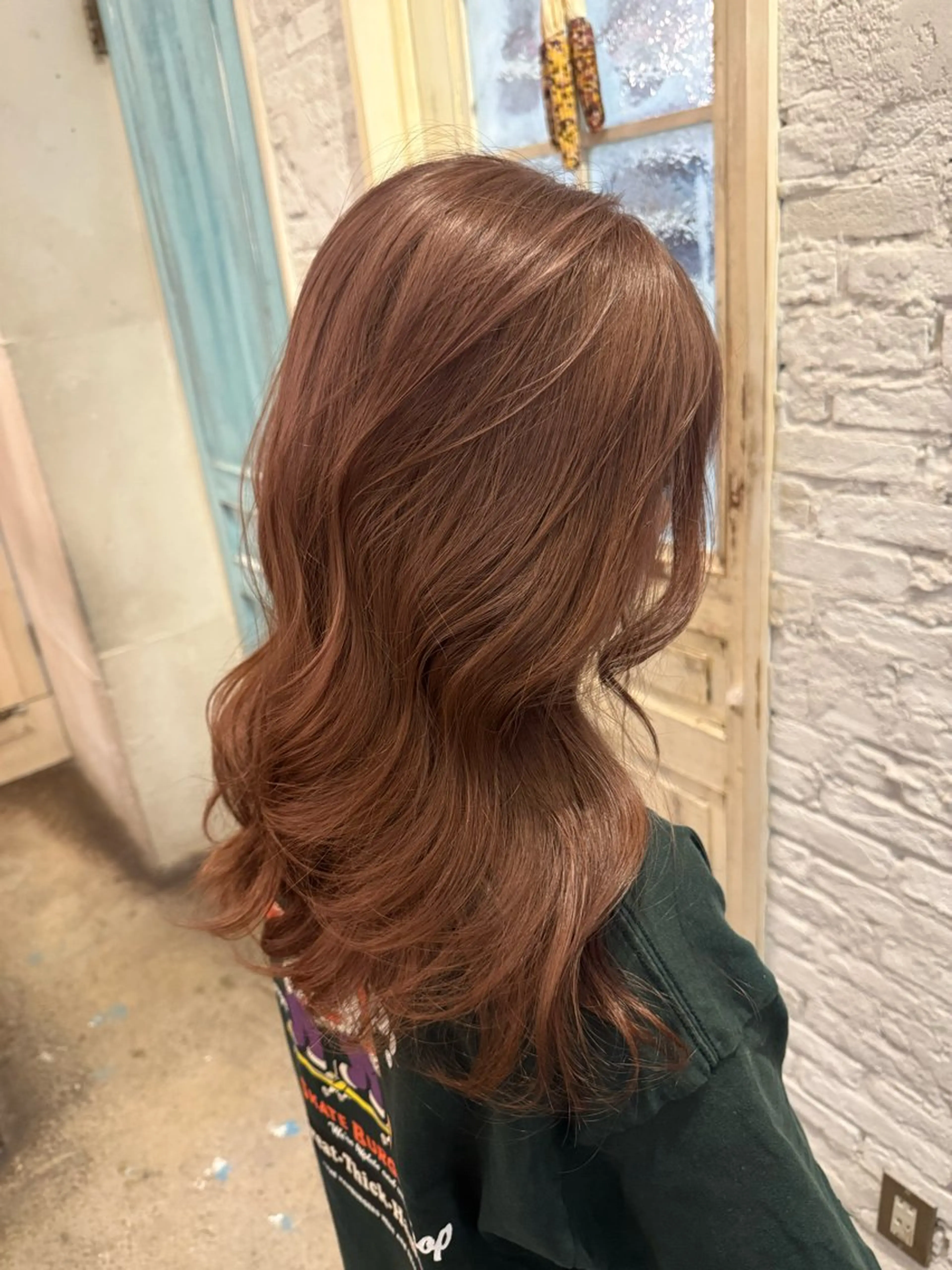 カラー ベージュカラー ピンクカラー ピンクベージュ 美濃 咲穂のヘアスタイル