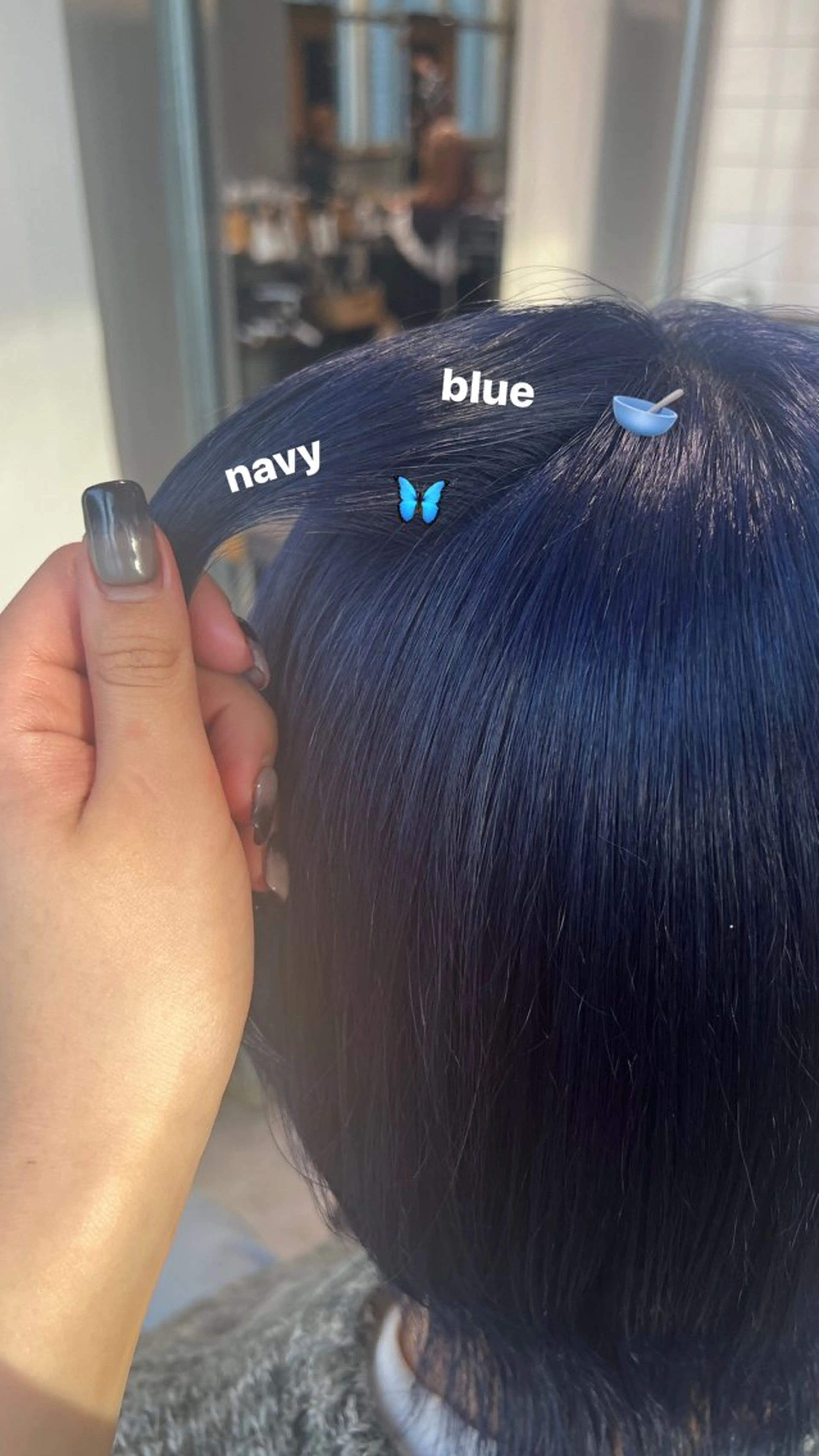 ロング カラー 暗髪🩶ラベンダー/ ブルー/ユウナ🤍のヘアスタイル