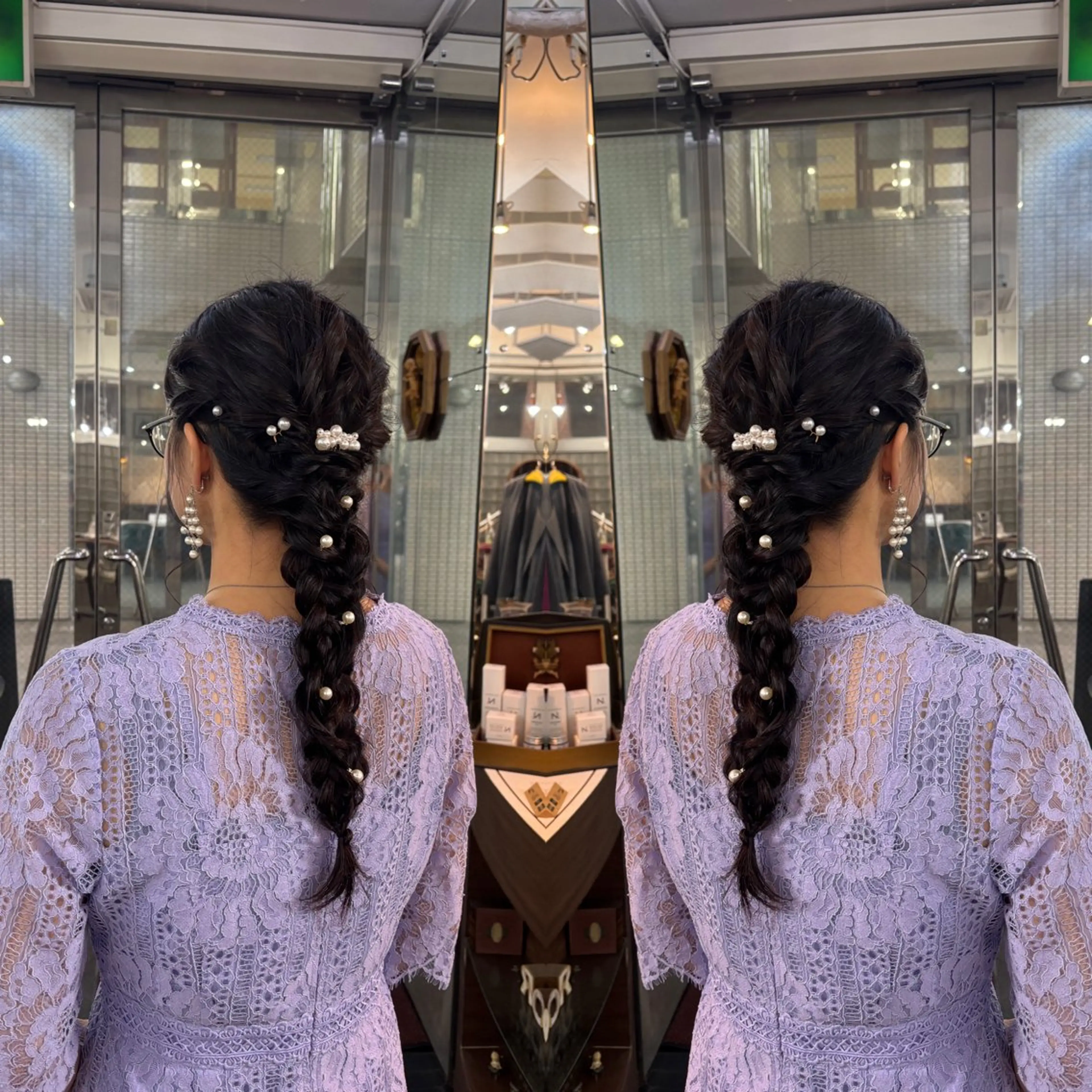 ロング ヘアアレンジ ヘアセット 💎ハイトーン/艶 カラー モエカ💎のヘアスタイル