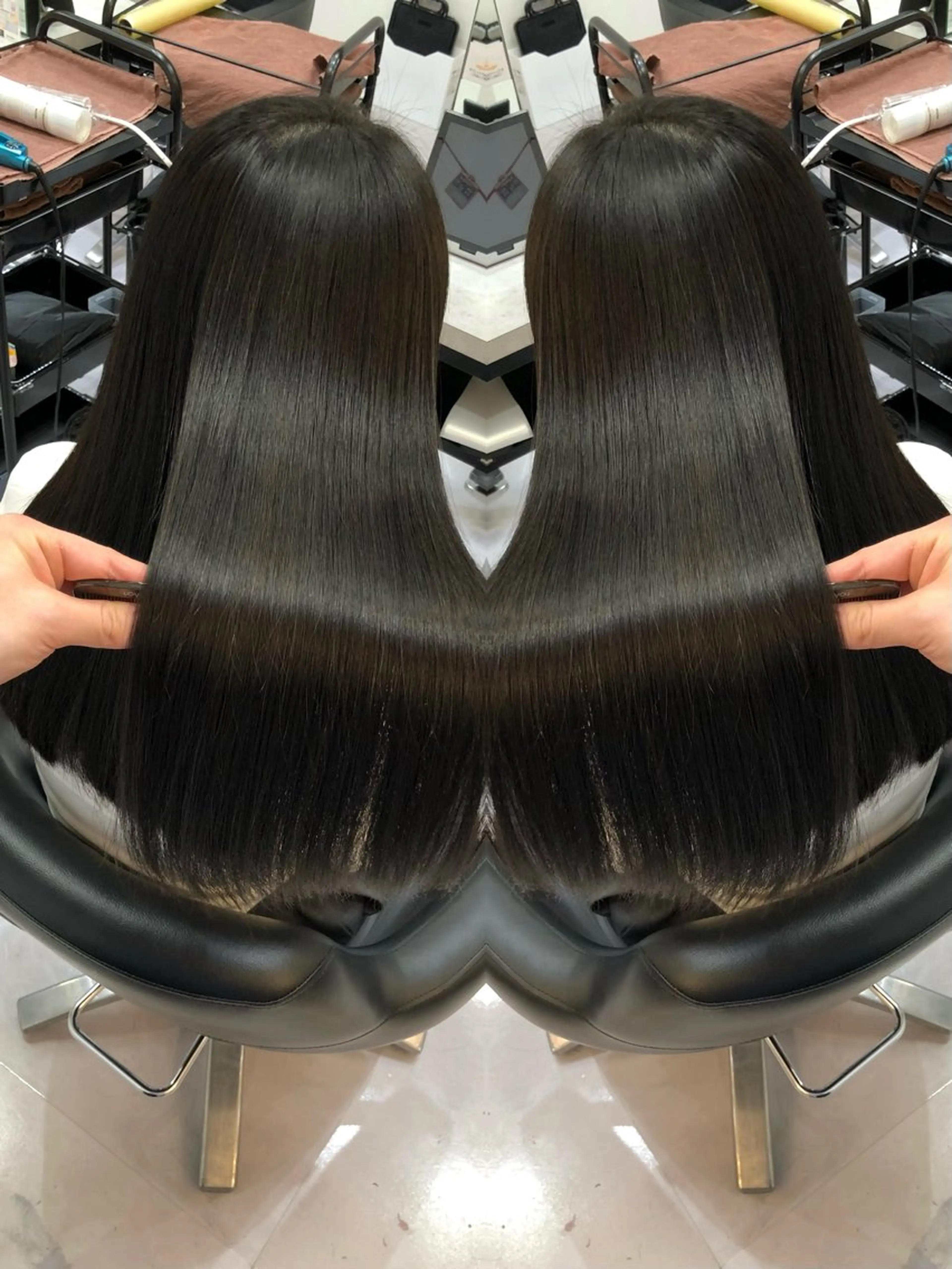 ロング カラー 縮毛矯正 トリートメント 🩵レイヤー✖︎ 髪質改善🩵リョウヤのヘアスタイル