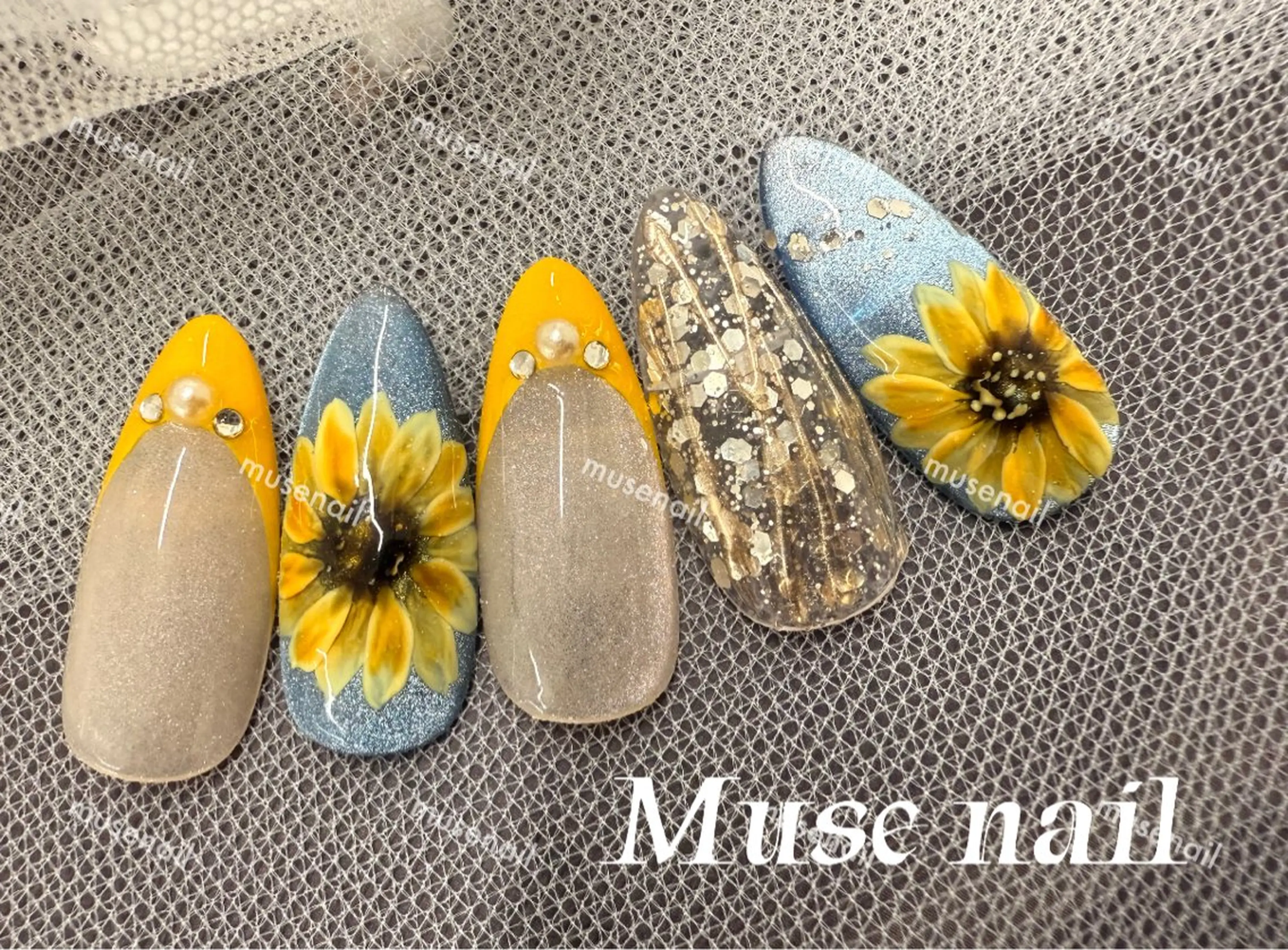 ネイル フットネイル ジェルネイル 韓国ネイル マグネットネイル ミラーネイル muse nailのネイルデザイン