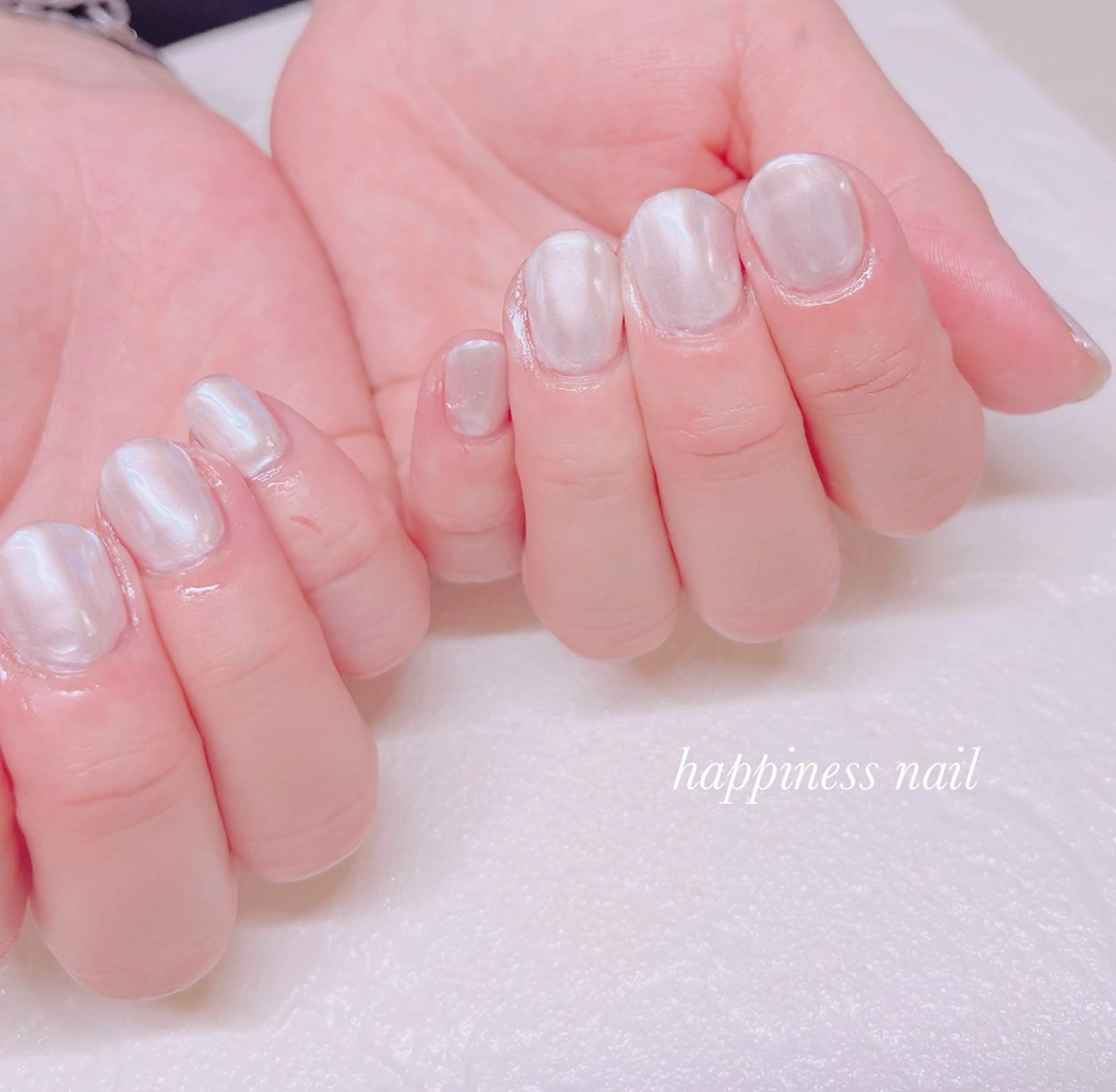 ネイル ミラーネイル ワンカラーネイル ハンドネイル happiness nailのネイルデザイン