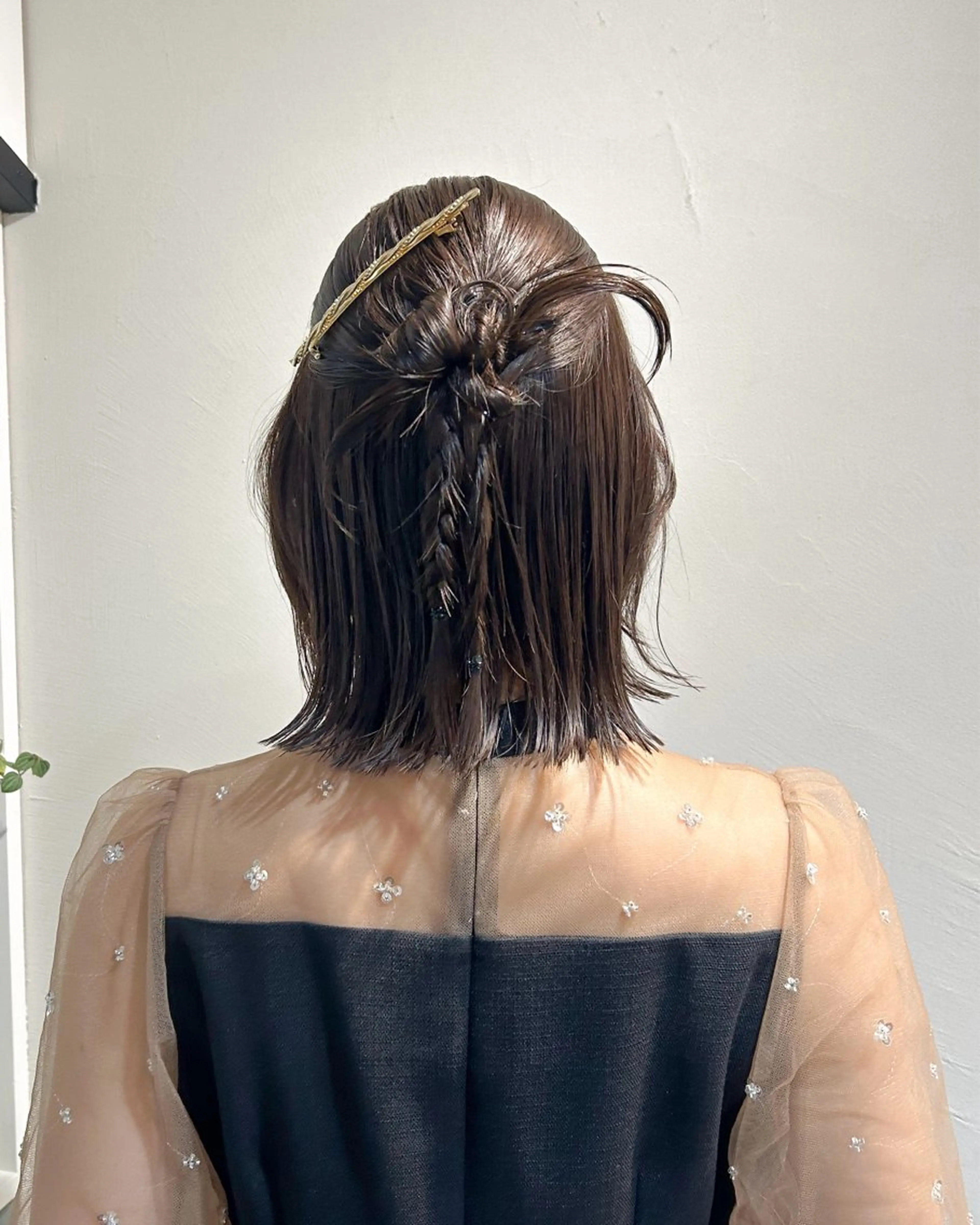 ショート ヘアアレンジ ボブ ヘアセット アレンジ/新宿 透明感カラー/ヤノのヘアスタイル