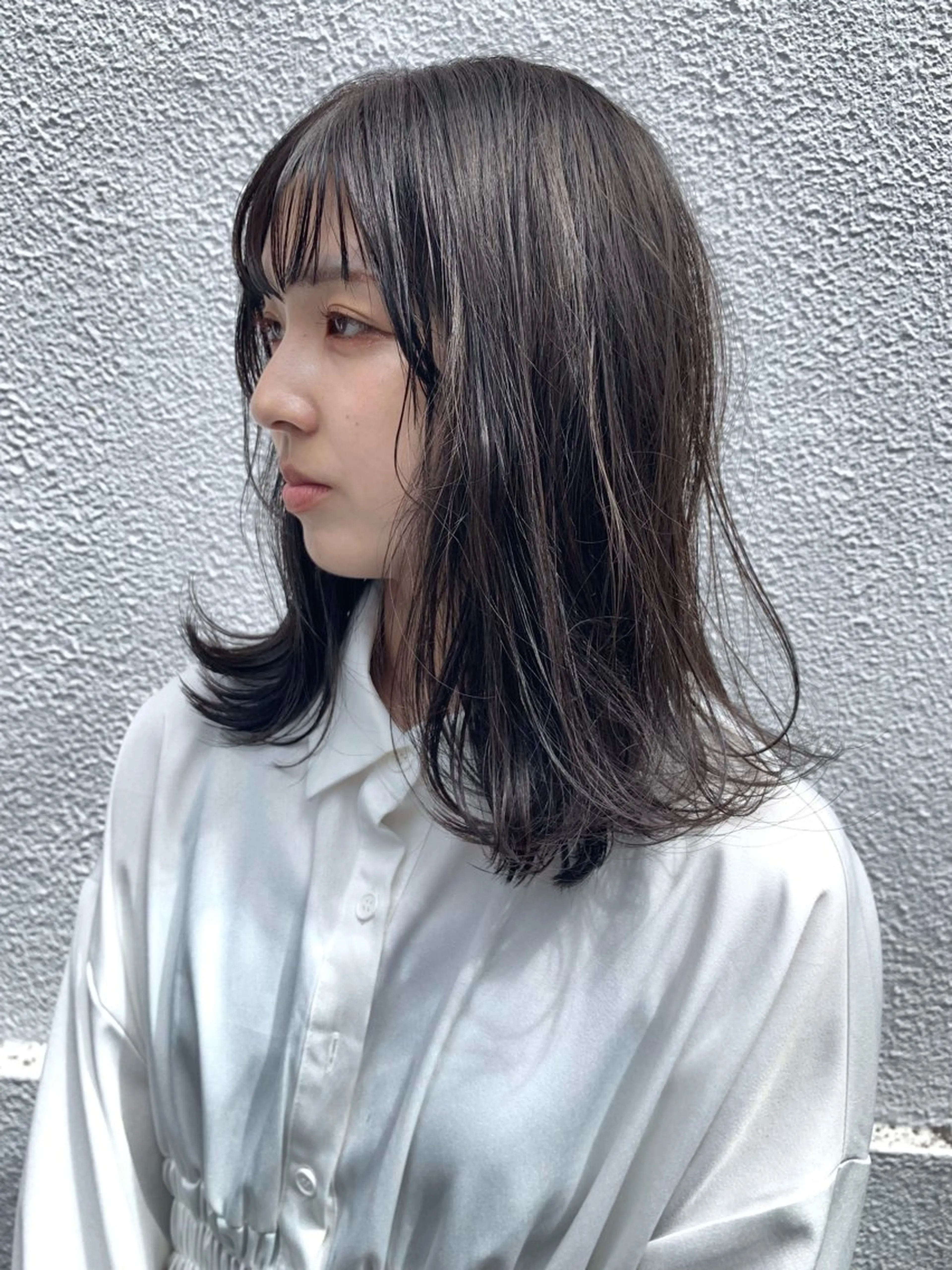 ミディアム カラー フェザー/ニュアンス パーマ/ryutoのヘアスタイル