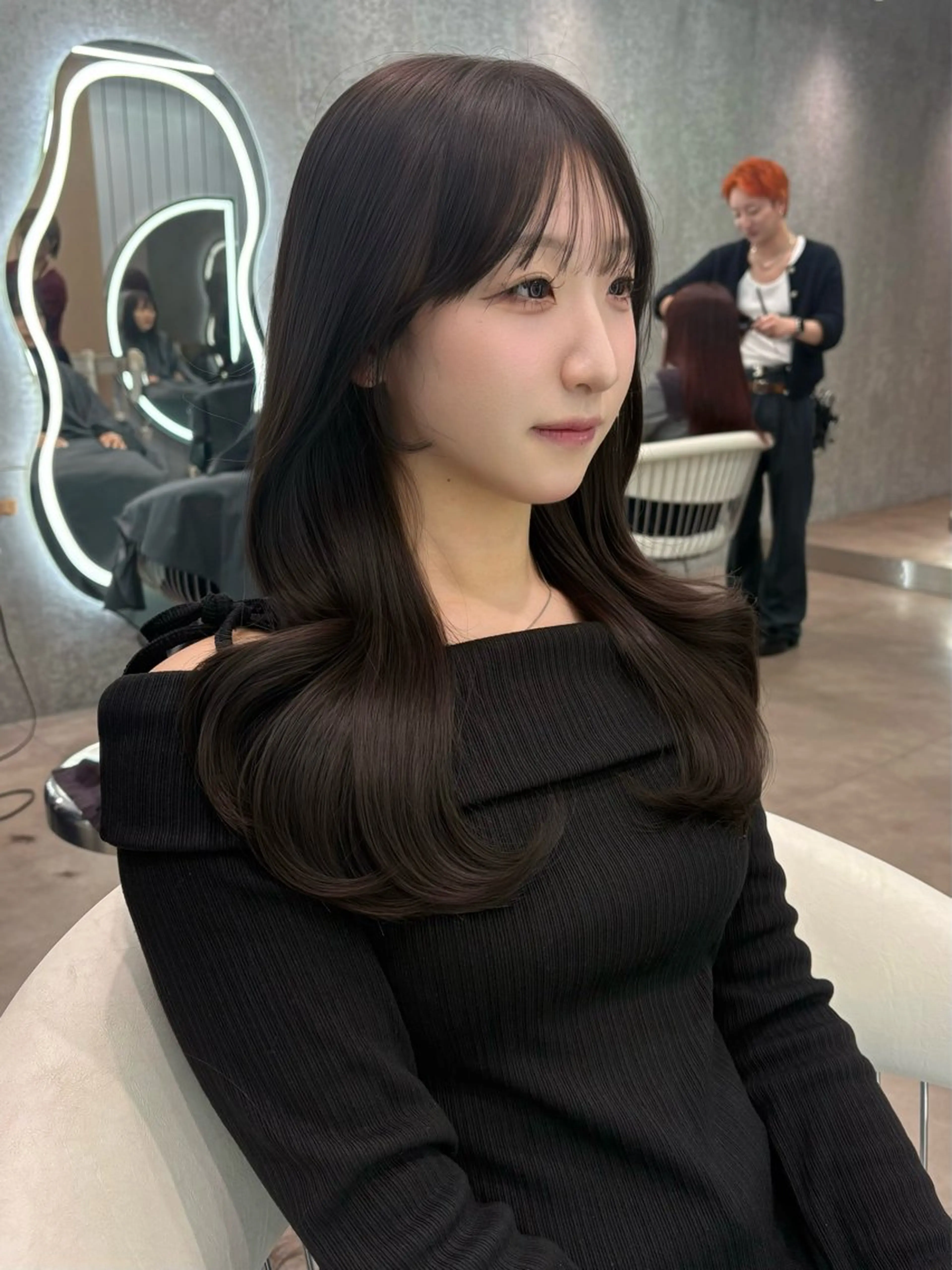 ロング カラー ヘアアレンジ アッシュ 黒髪 ブリーチ ブルーカラー ブルーブラック カット ヘアカラー トリートメント ヘアセット 大宮🩵縮毛矯正 レイヤー 佐藤和のヘアスタイル