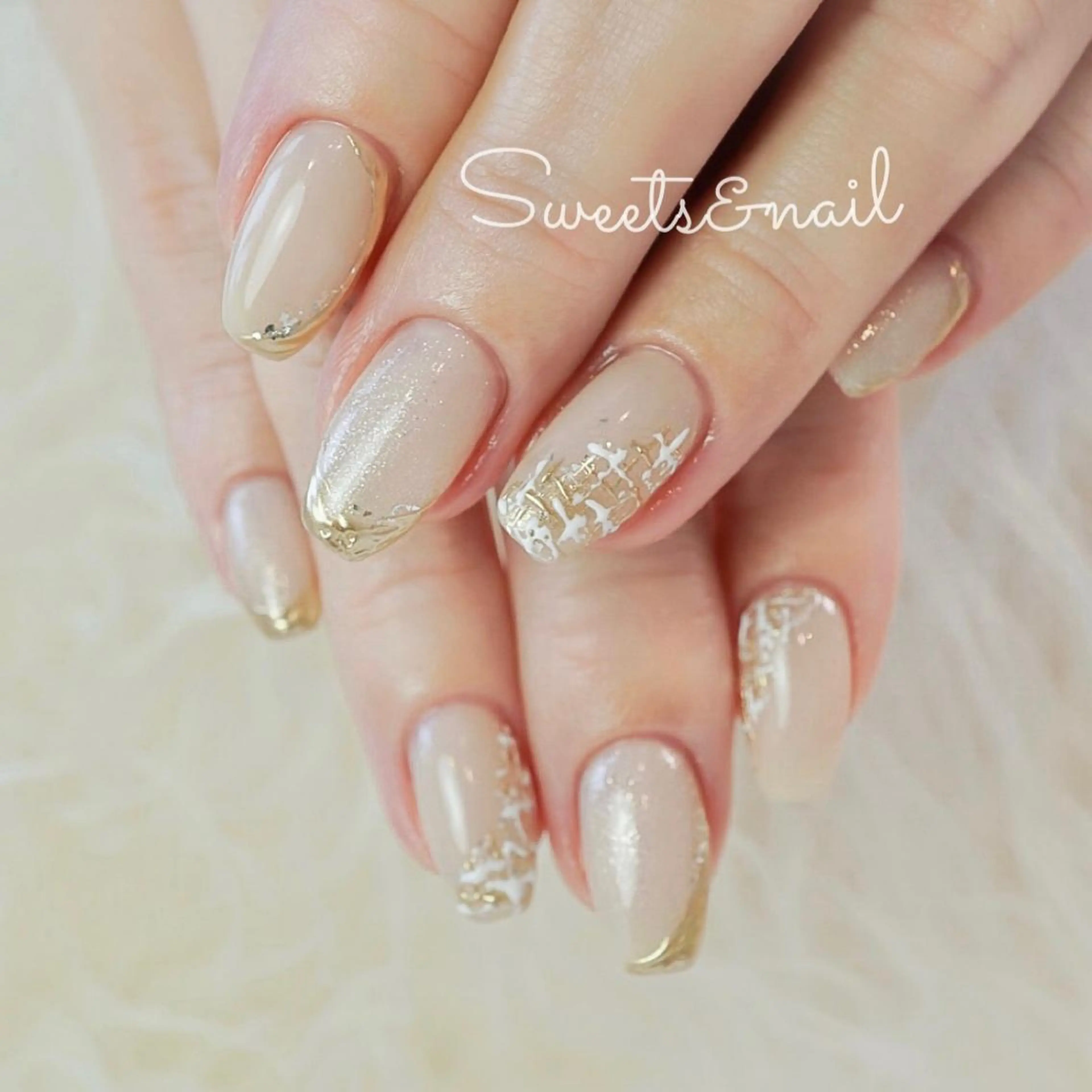 ネイル キラキラネイル 持ち込み ニュアンスネイル オフィスネイル ツイードネイル Sweets＆ nail みなこのネイルデザイン