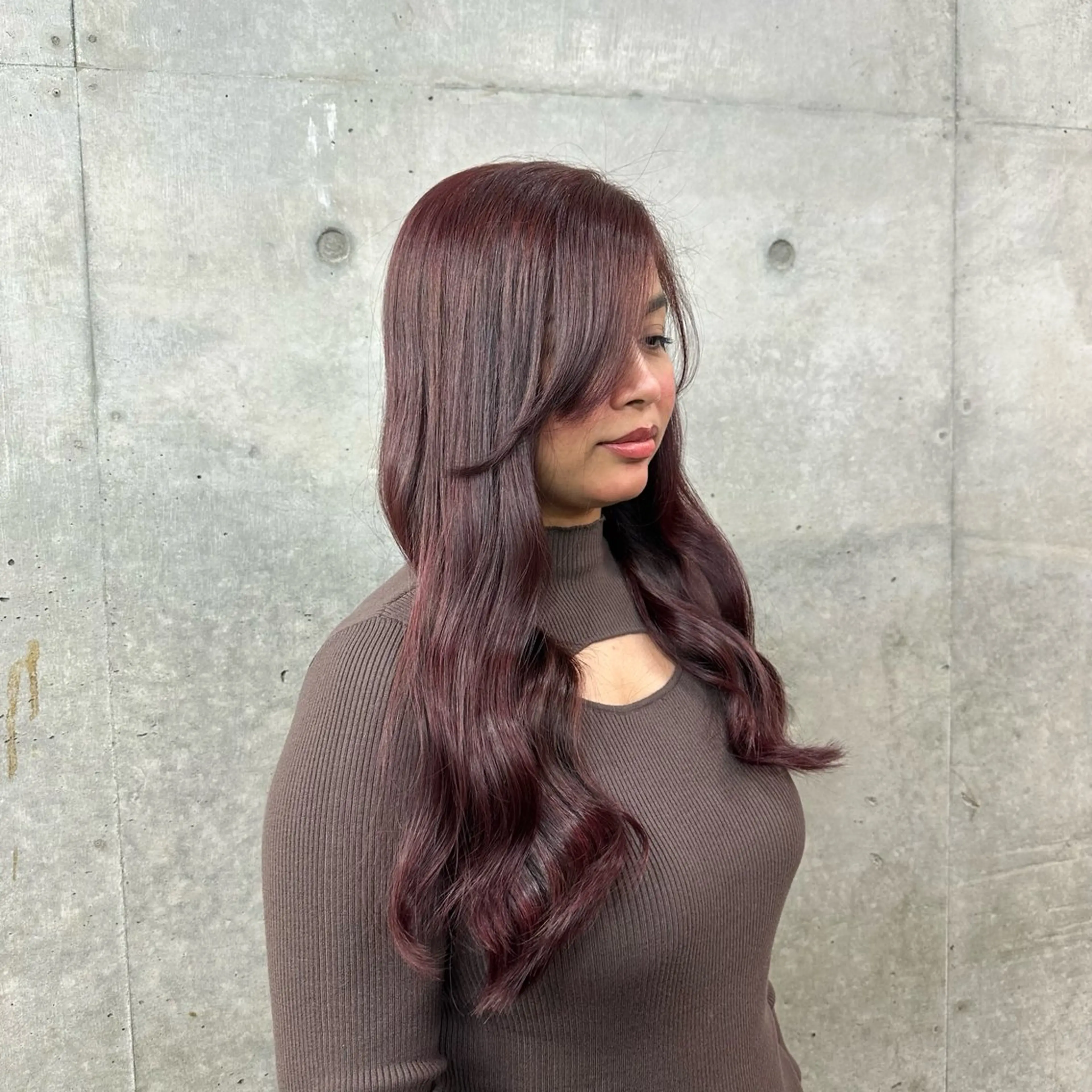 ロング カラー レッドカラー ヘアカラー 透明感カラー/外苑前 /MIRAI🇰🇷のヘアスタイル