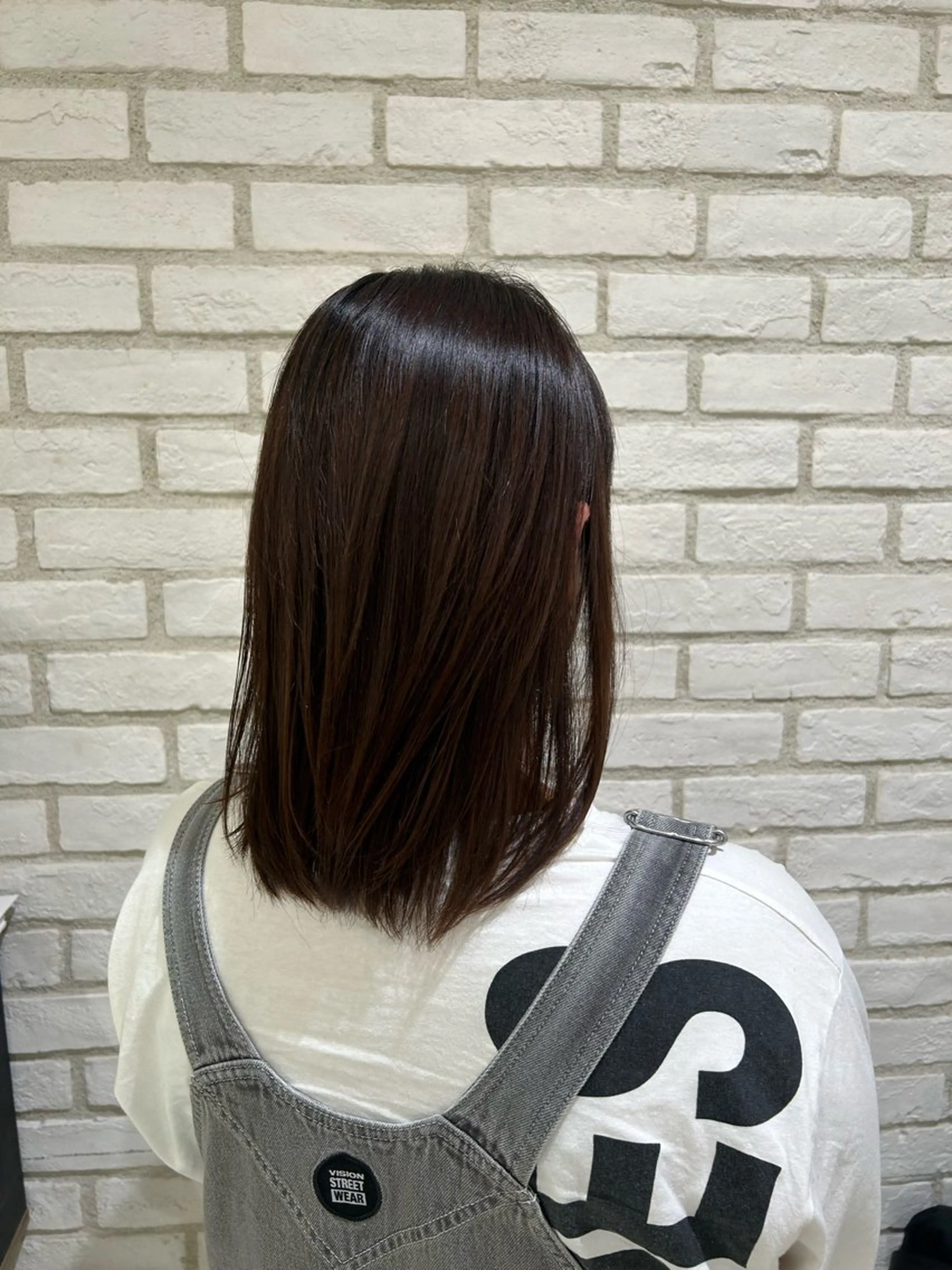 セミロング 縮毛矯正 モデル募集中 松原京のヘアスタイル