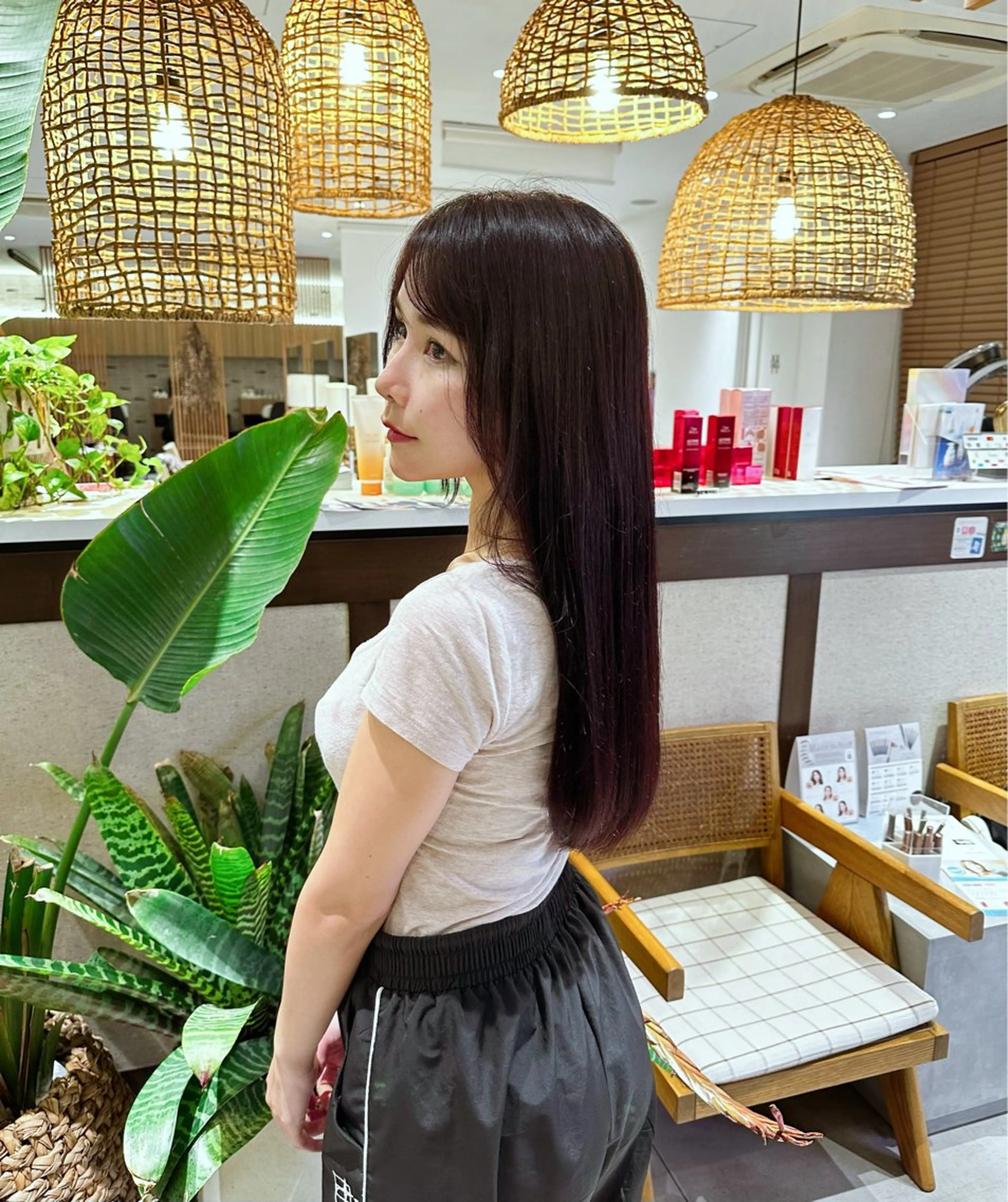 ロング レッドブラウン RICHAIR 長嶺旬佑のヘアスタイル