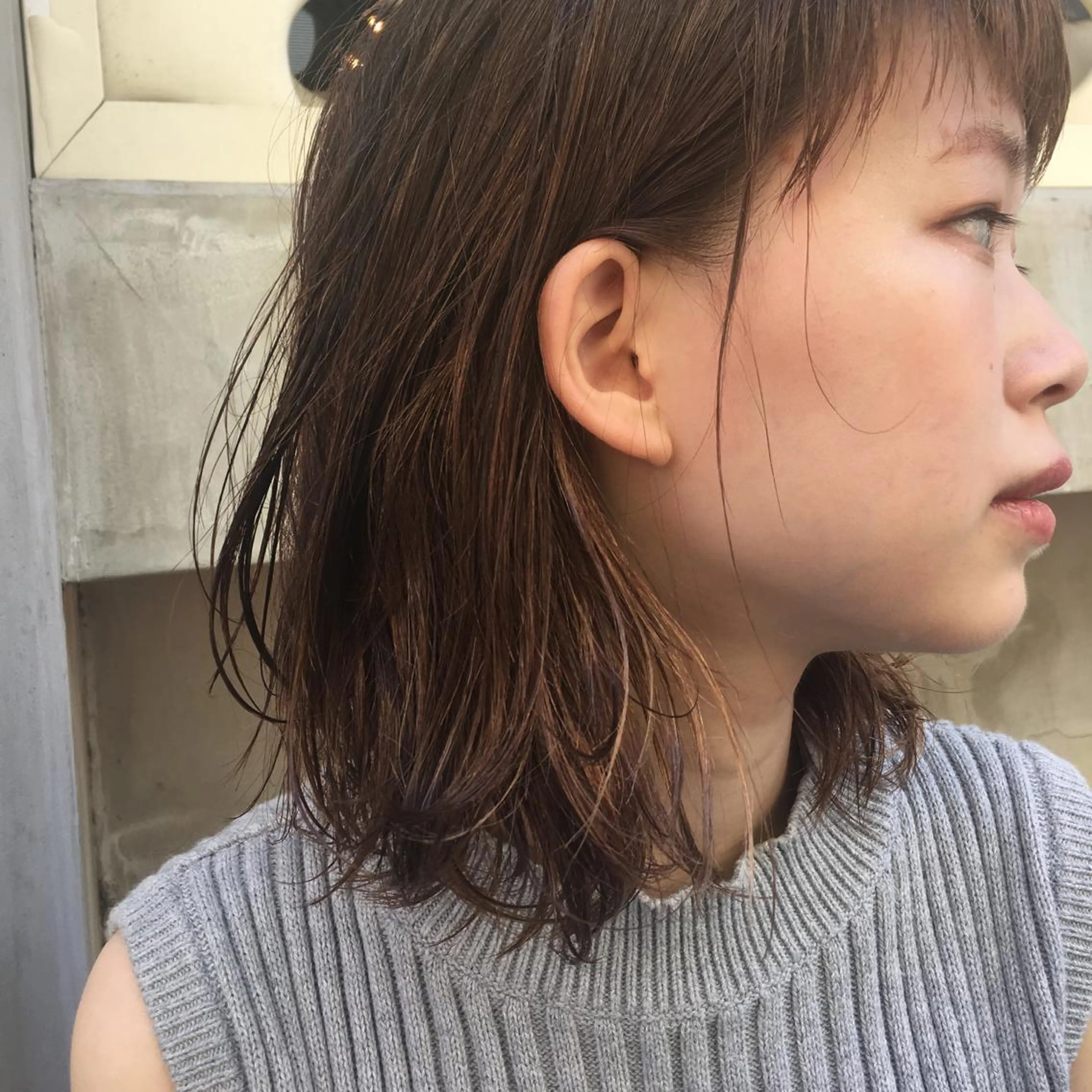 ミディアム カラー 山下 千明のヘアスタイル