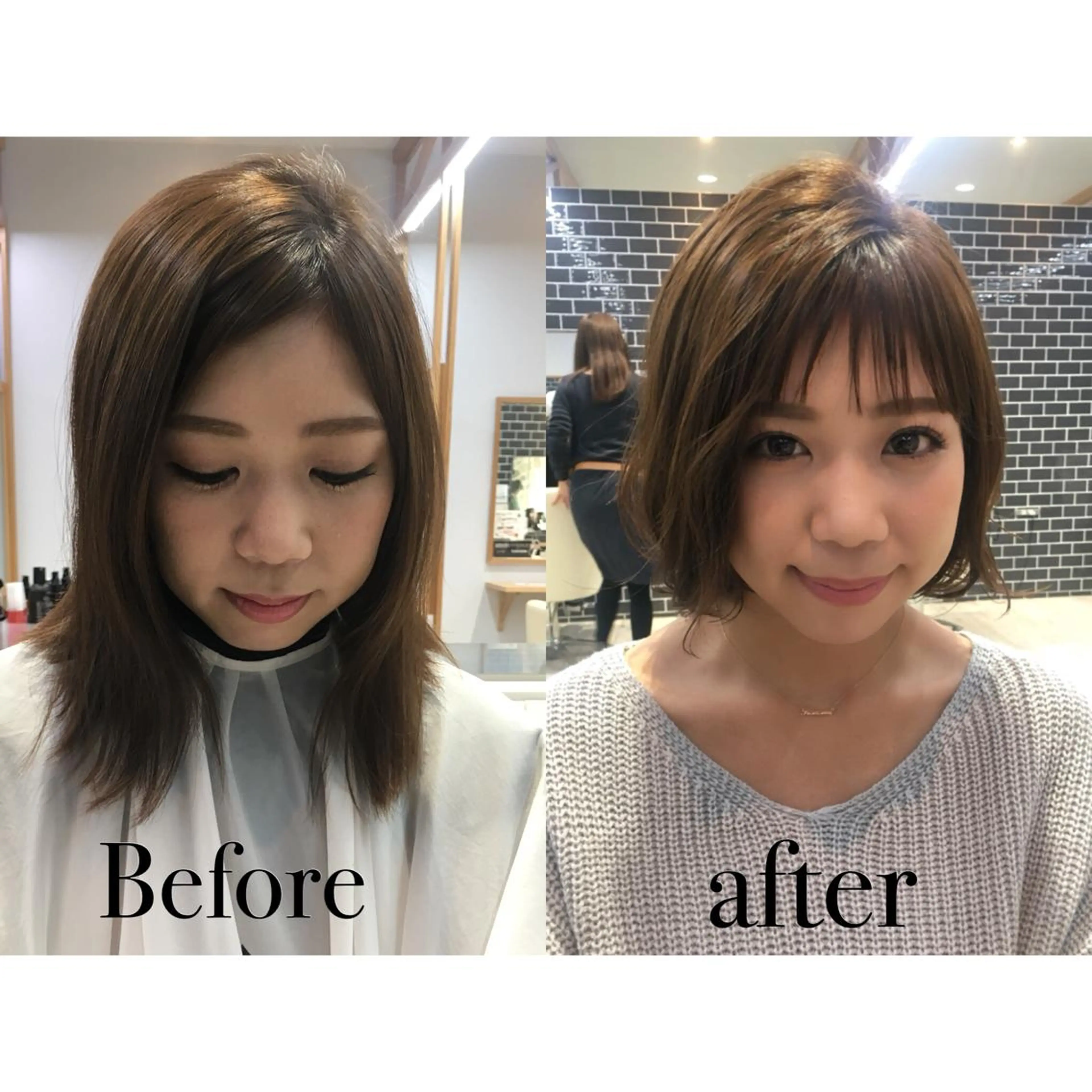 ショート ショートボブ ボブ レイヤーカット シースルーバング ショートヘア 中村 美穂のヘアスタイル