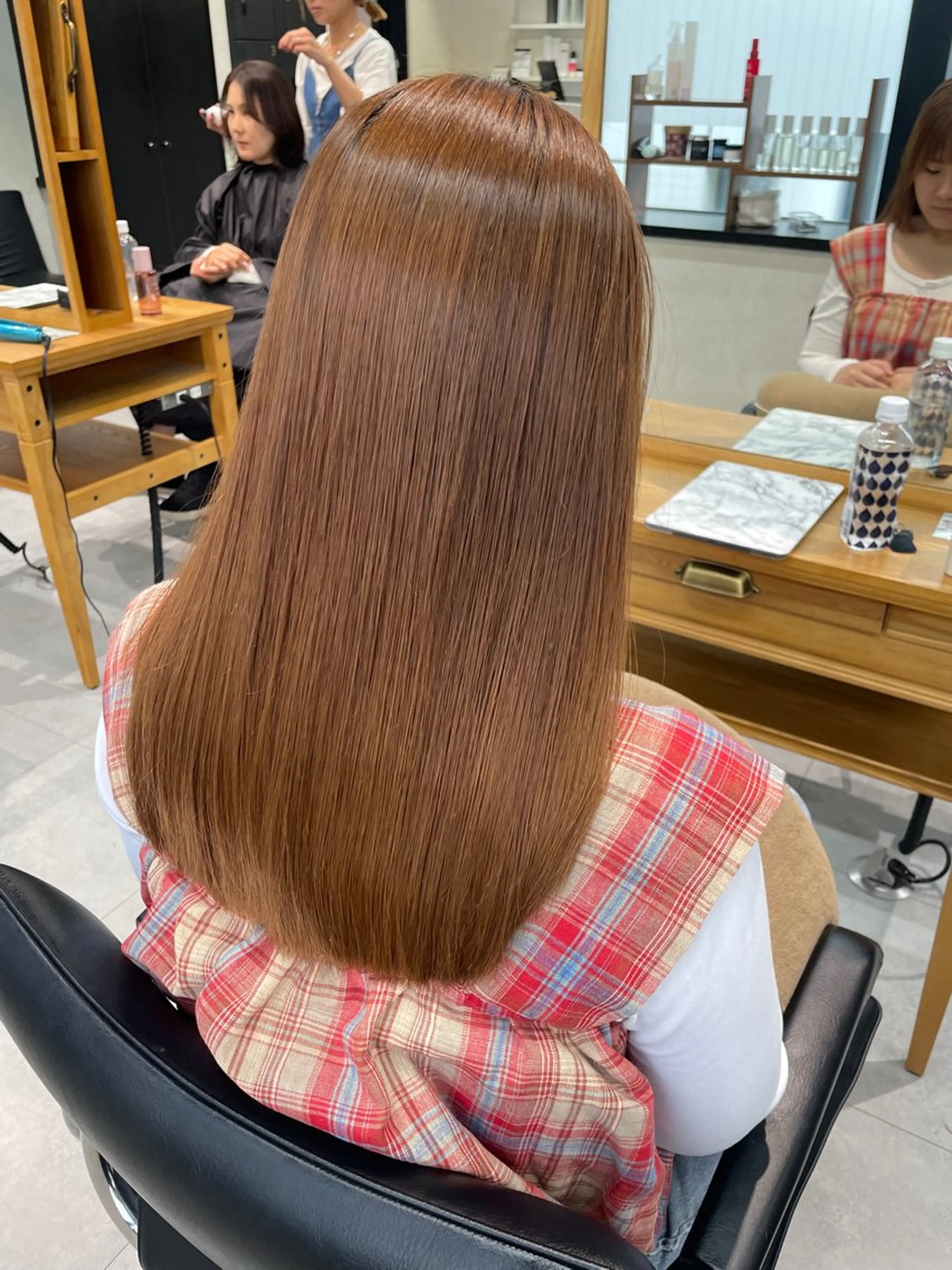 セミロング 髪質改善 縮毛矯正 トリートメント 酸熱トリートメント ヘアカラー カラーモデル募集 ✨🤍モモハ🤍✨のヘアスタイル