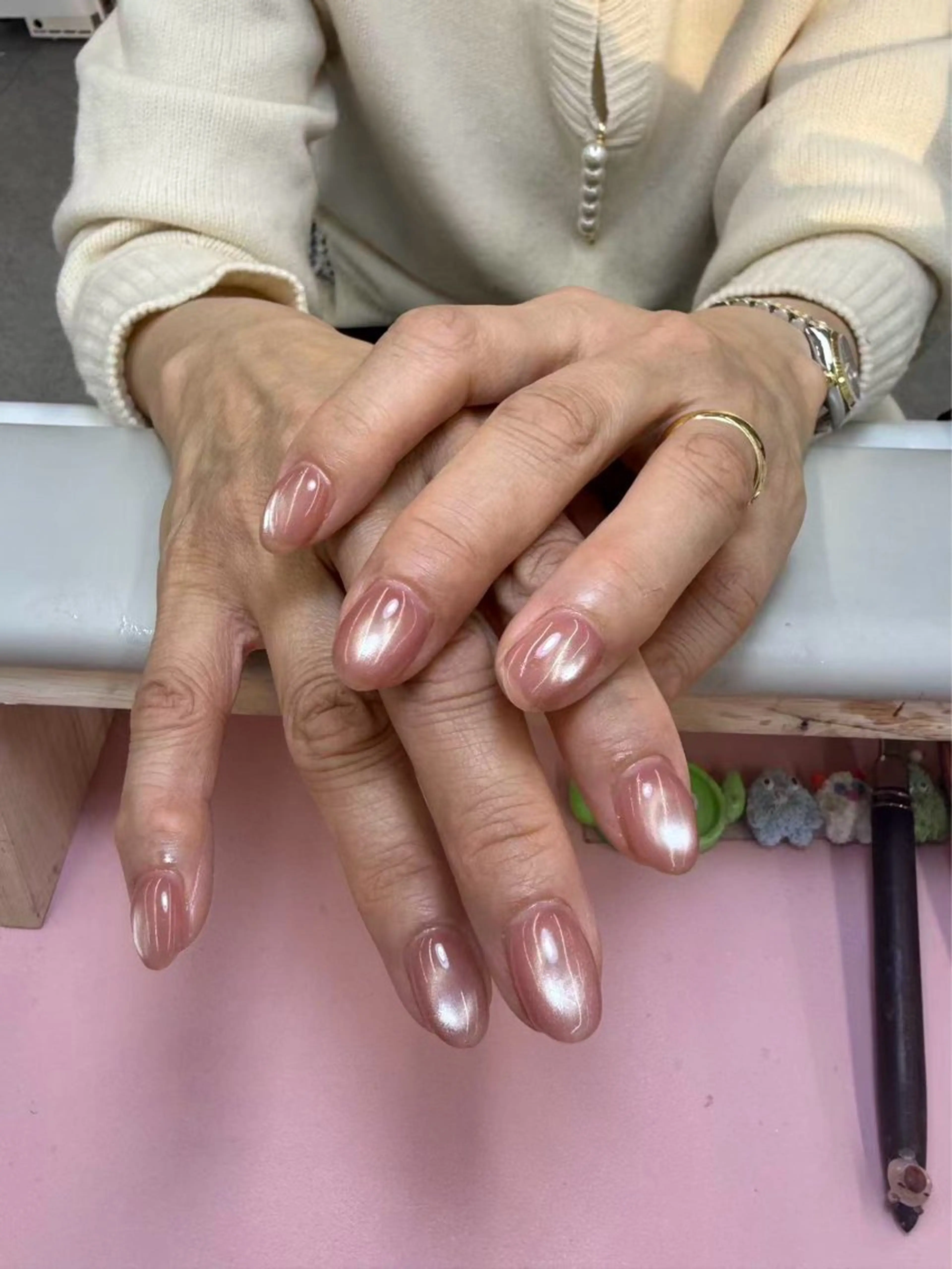 ネイル チークネイル フットネイル フレンチネイル ジェルネイル ガラスフレンチ 柚子 Nikoのネイルデザイン