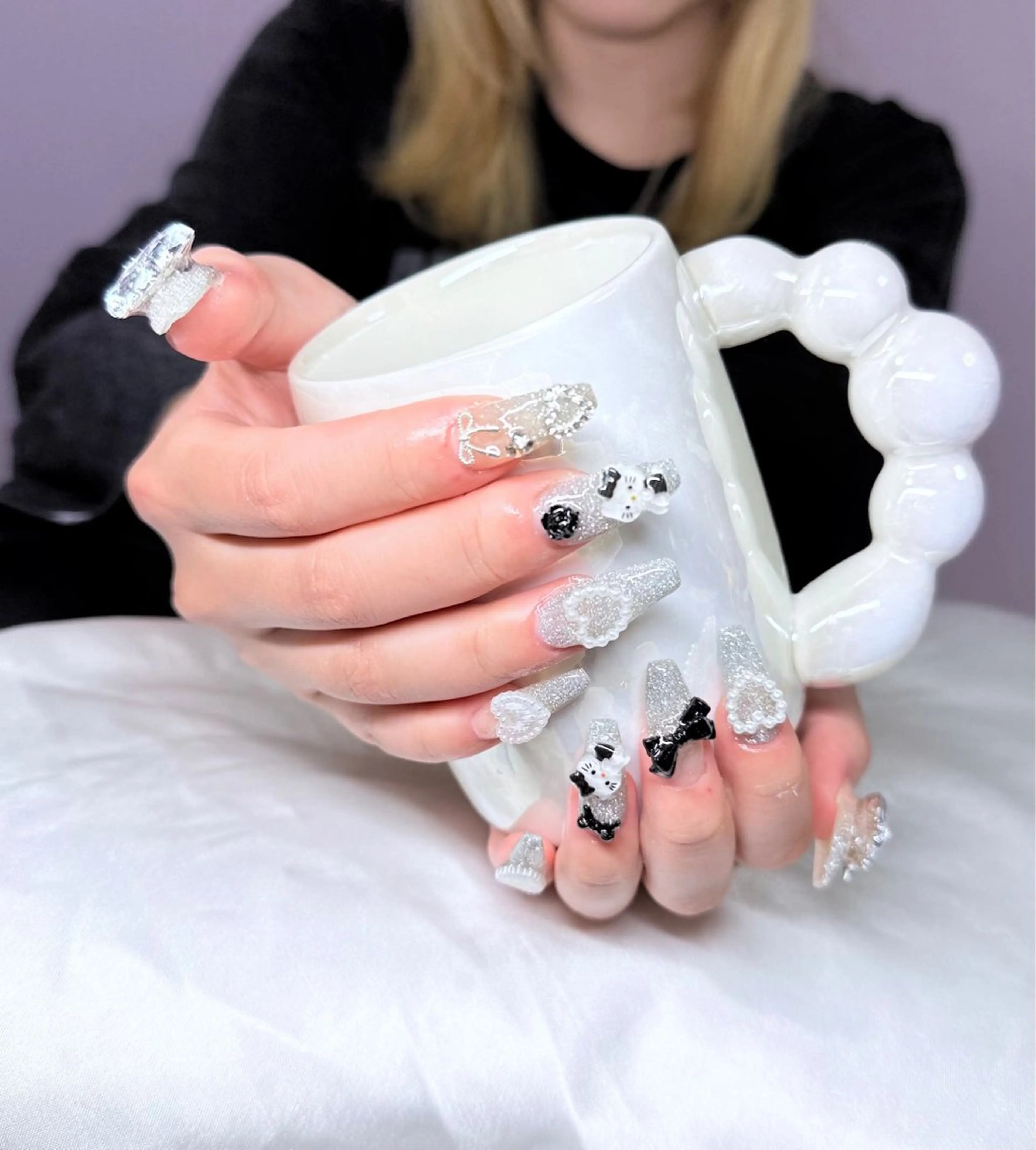 ネイル 長さ出し グラデーション キラキラネイル マグネットネイル ニュアンスネイル ハンドネイル Lee Nails チップ長さだし専門店のネイルデザイン