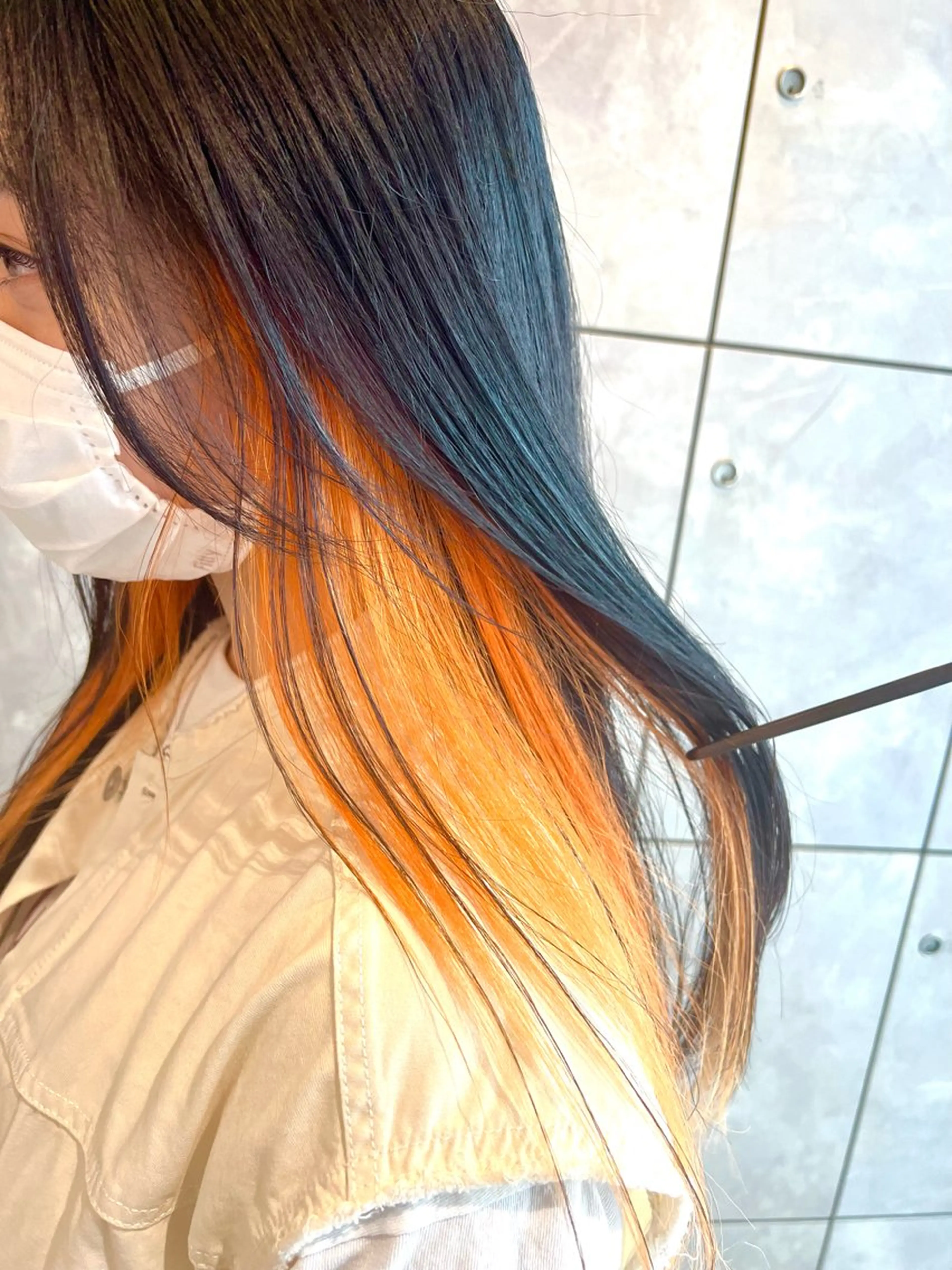 セミロング カラー ヘアアレンジ ヘアカラー トリートメント ヘッドスパ ヘアセット 🌈インナーカラー ‘ショウマ’🌈のヘアスタイル