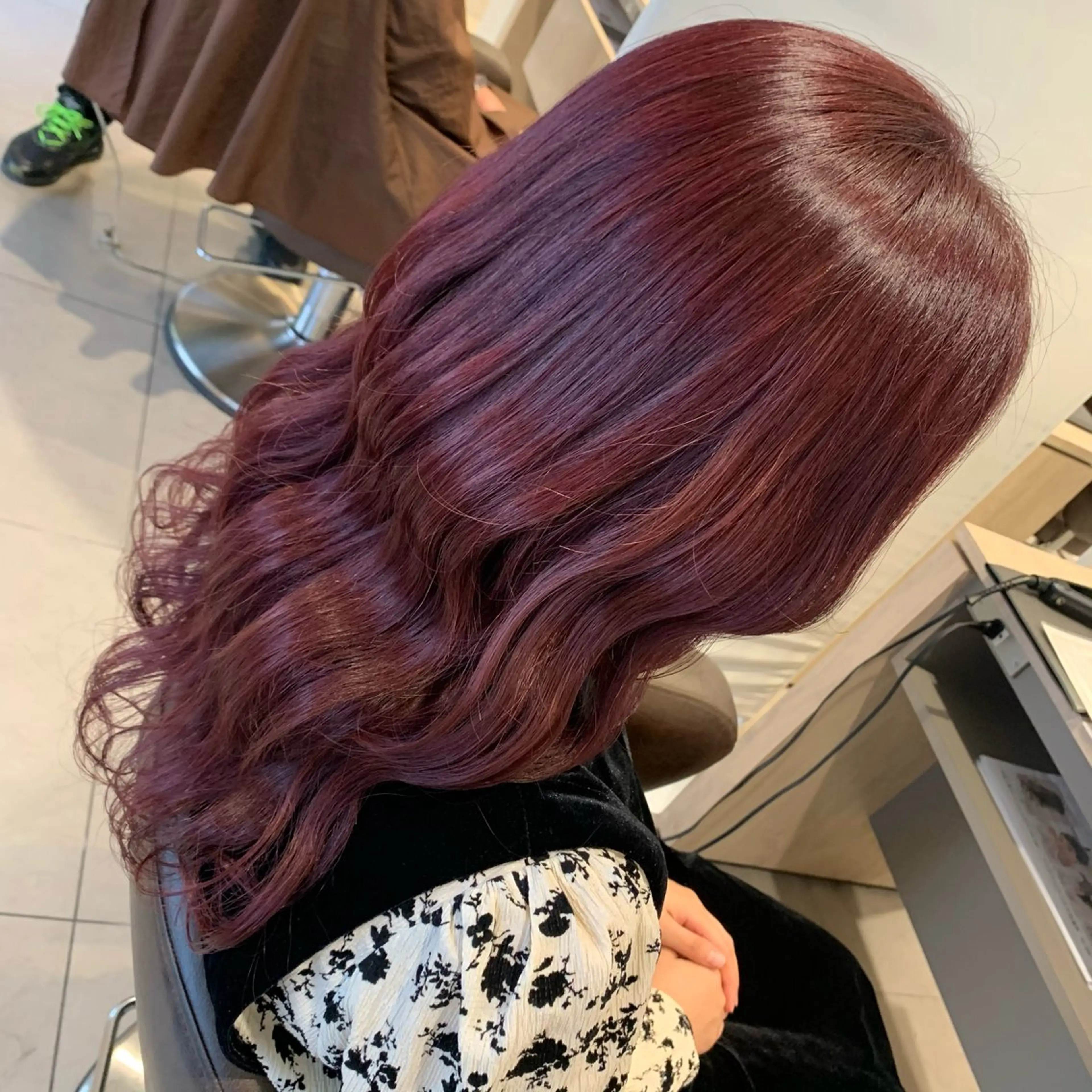 ロング カラー ブラウンカラー ピンクカラー ピンクブラウン ’Flower’ AYAKAのヘアスタイル