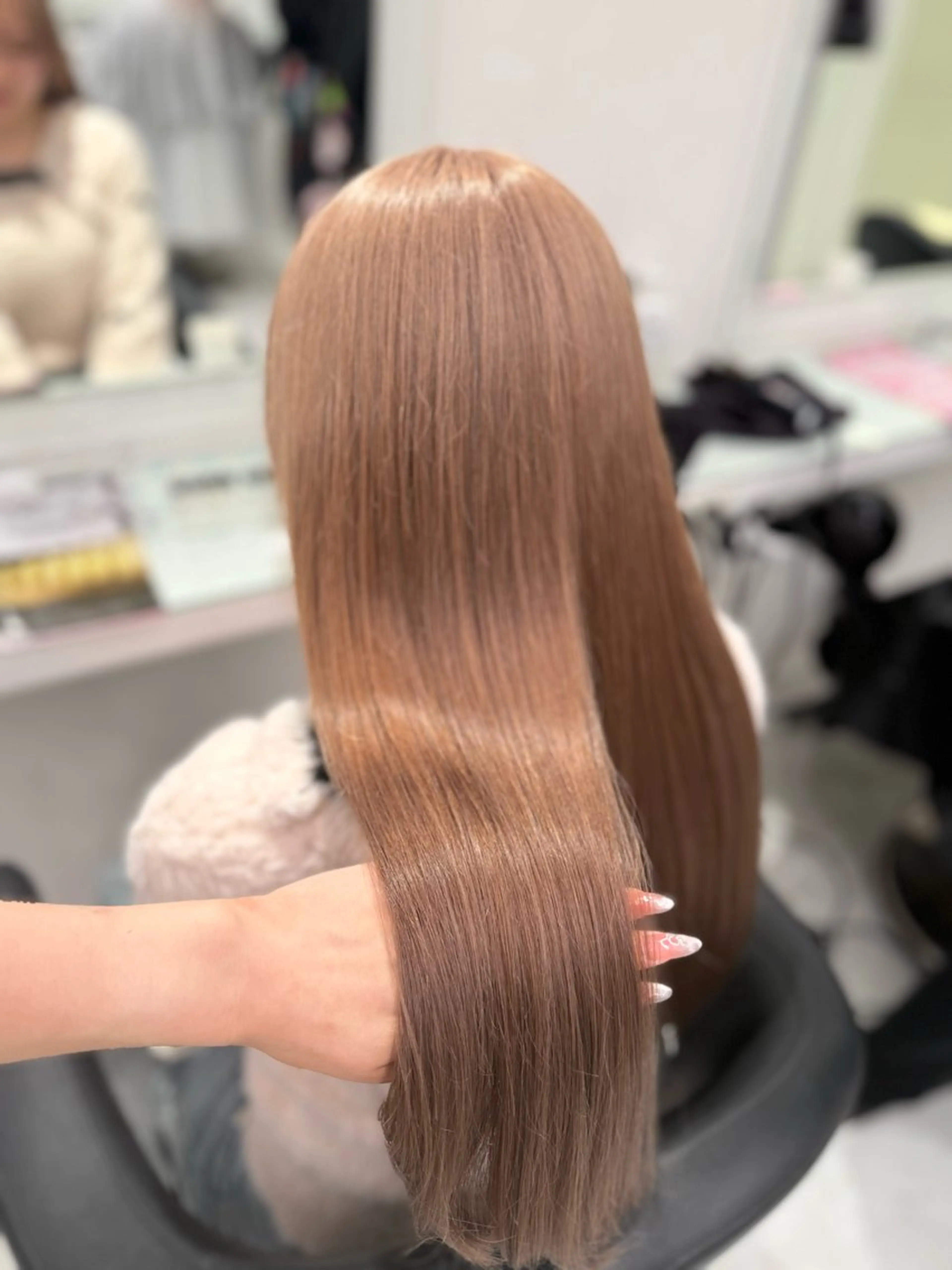 ロング カラー ベージュカラー ミルクティーベージュ ヘアカラー トリートメント 🩰フレンチガーリー ヘア🩰🍨AYAのヘアスタイル