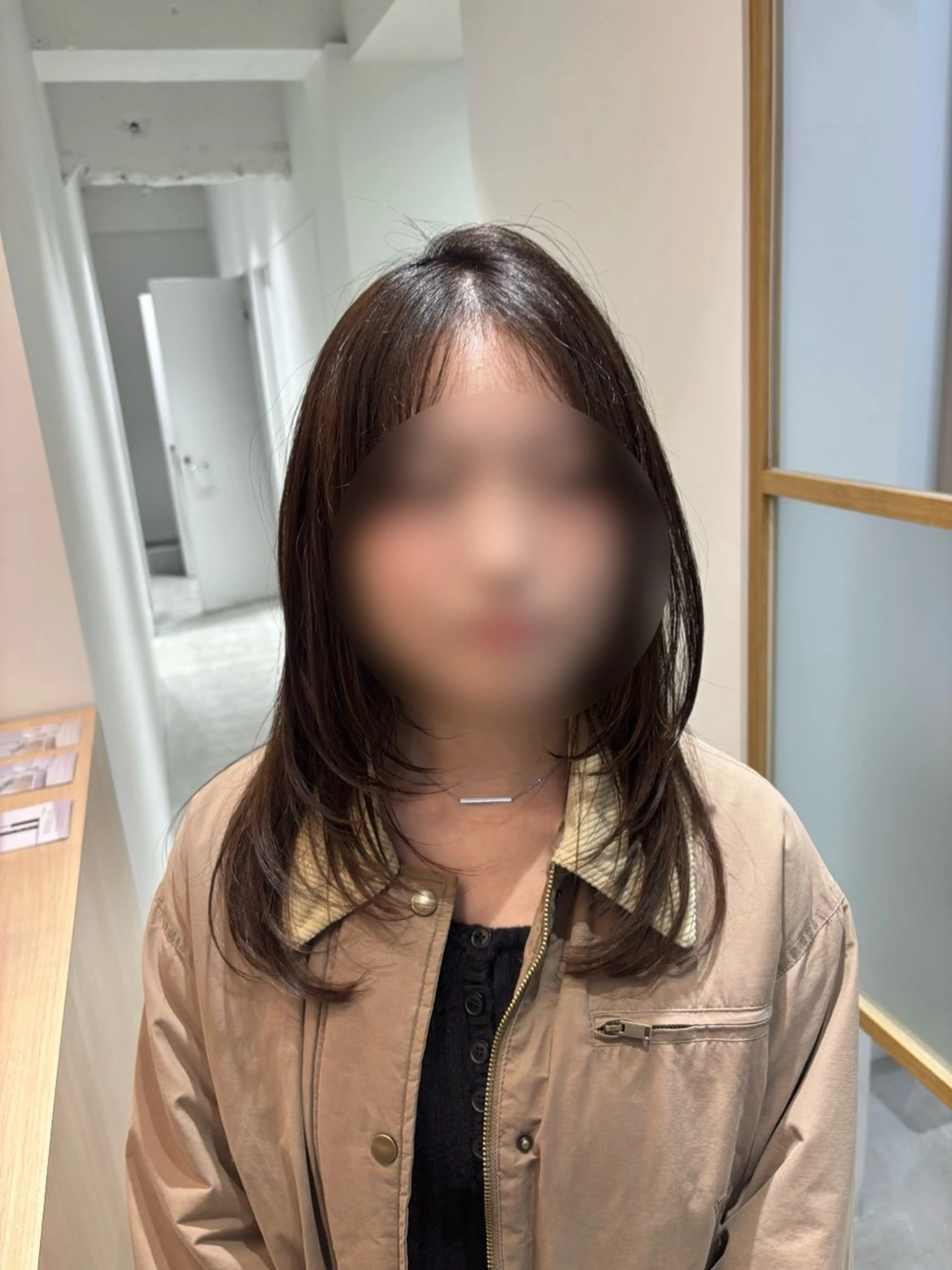 ミディアム ミディアムレイヤー レイヤーカット 透明感/ベージュ/ yuna.のヘアスタイル