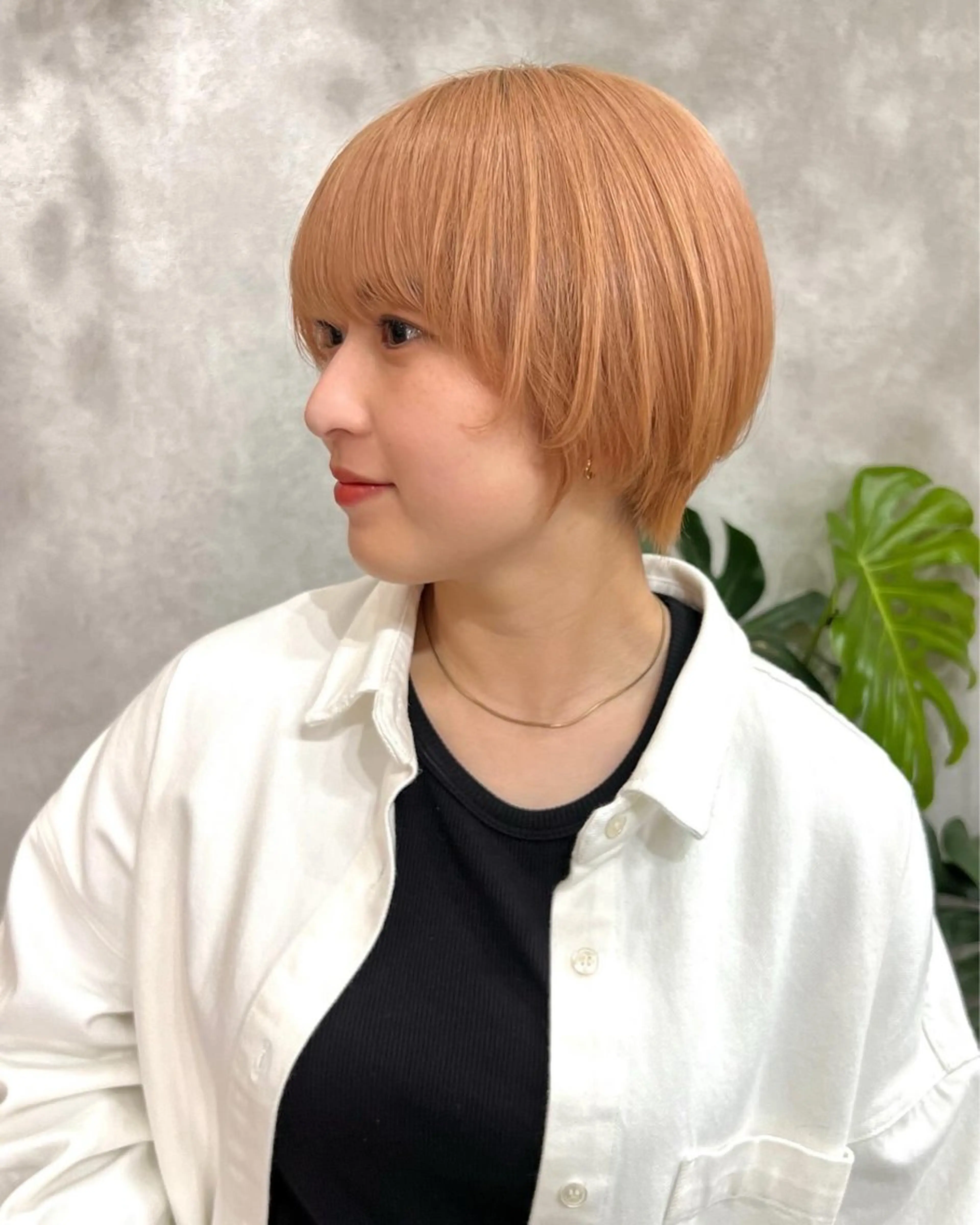 ショート カラー ハイトーンカラー ハイトーンオレンジ オレンジ ショートヘア U-fuショート 伊藤拓海のヘアスタイル