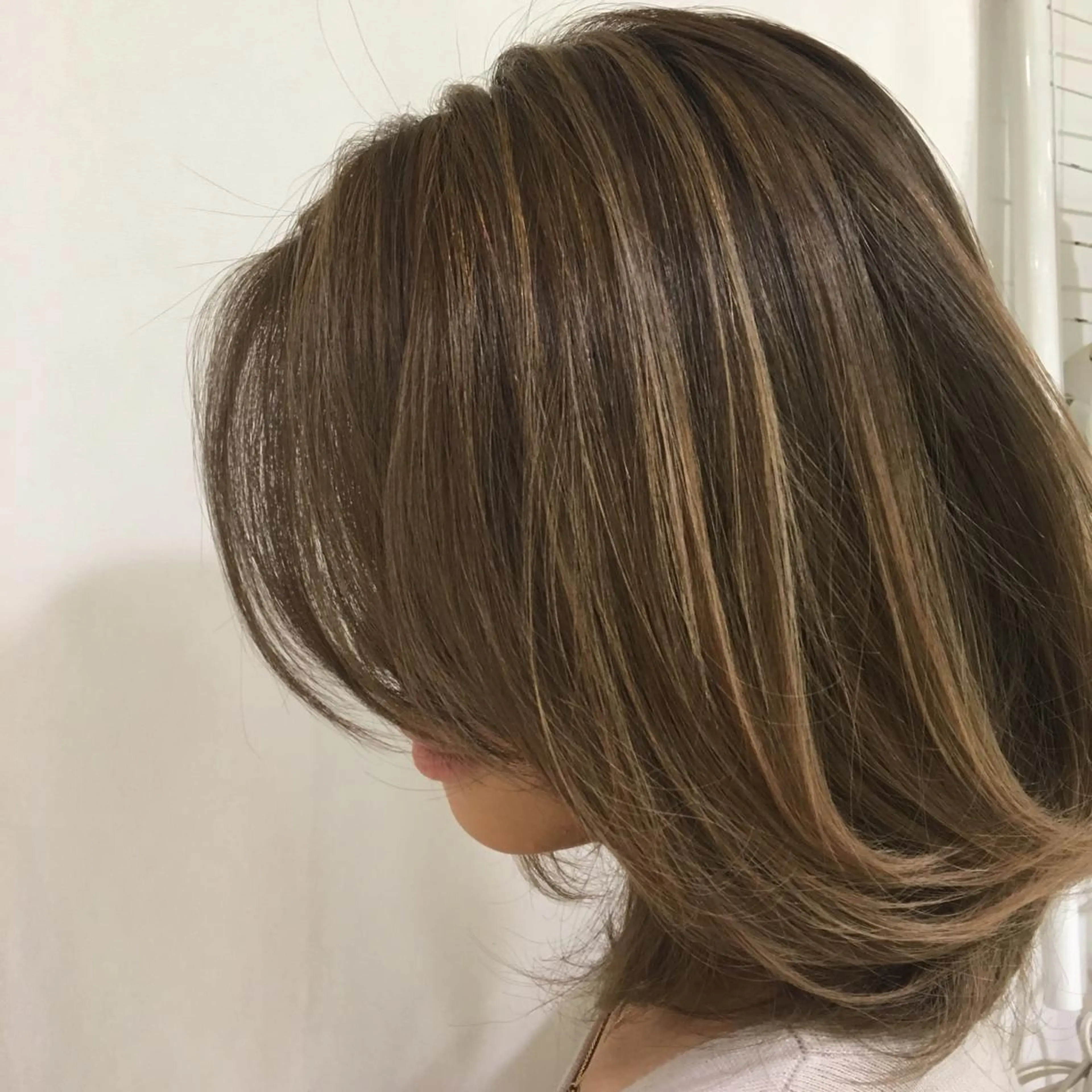 ミディアム カラー ヘアアレンジ きむえり/髪質改善 /うねり広がり改善のヘアスタイル