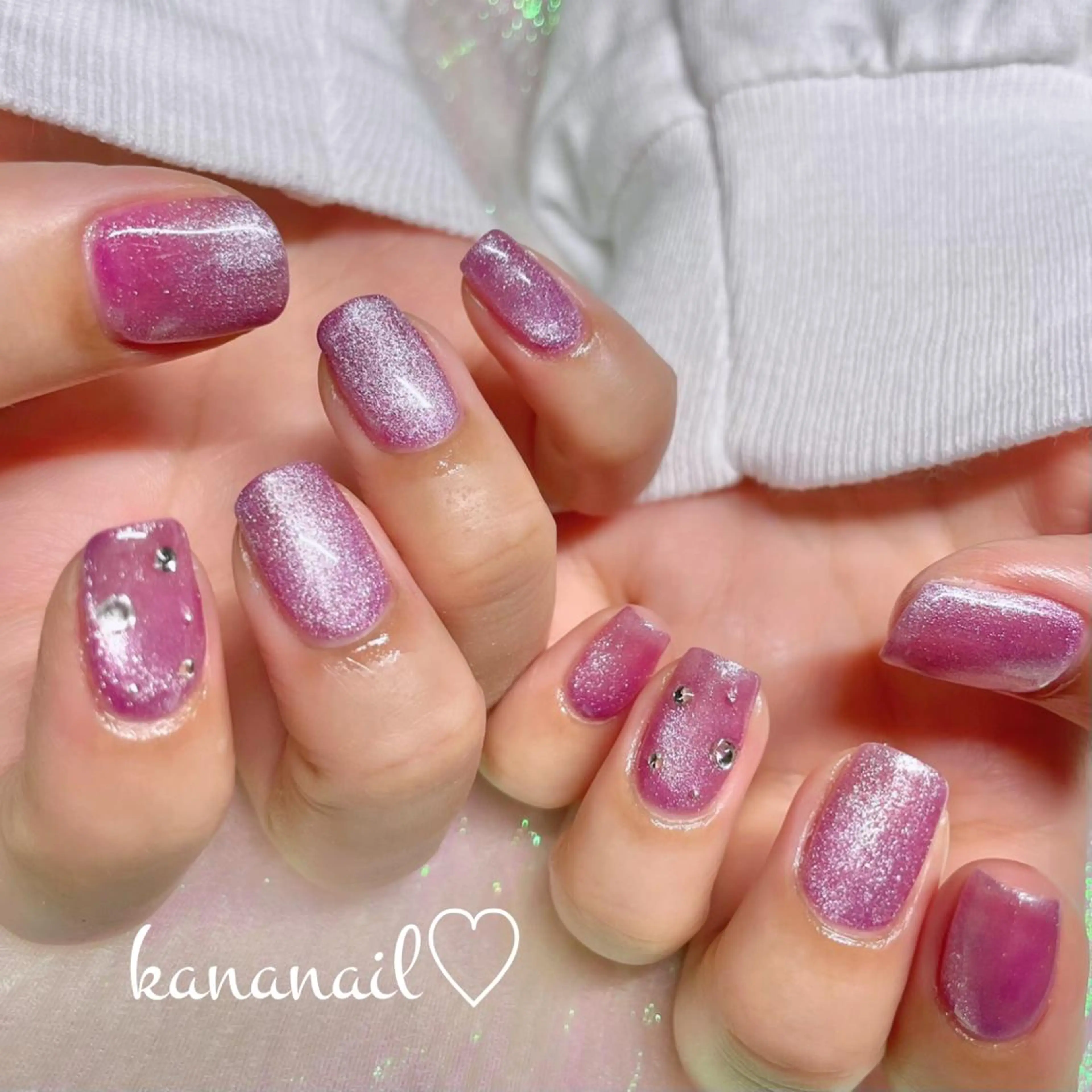 ネイル マグネットネイル マグネットワンカラー ワンカラーネイル kananail ♡のネイルデザイン