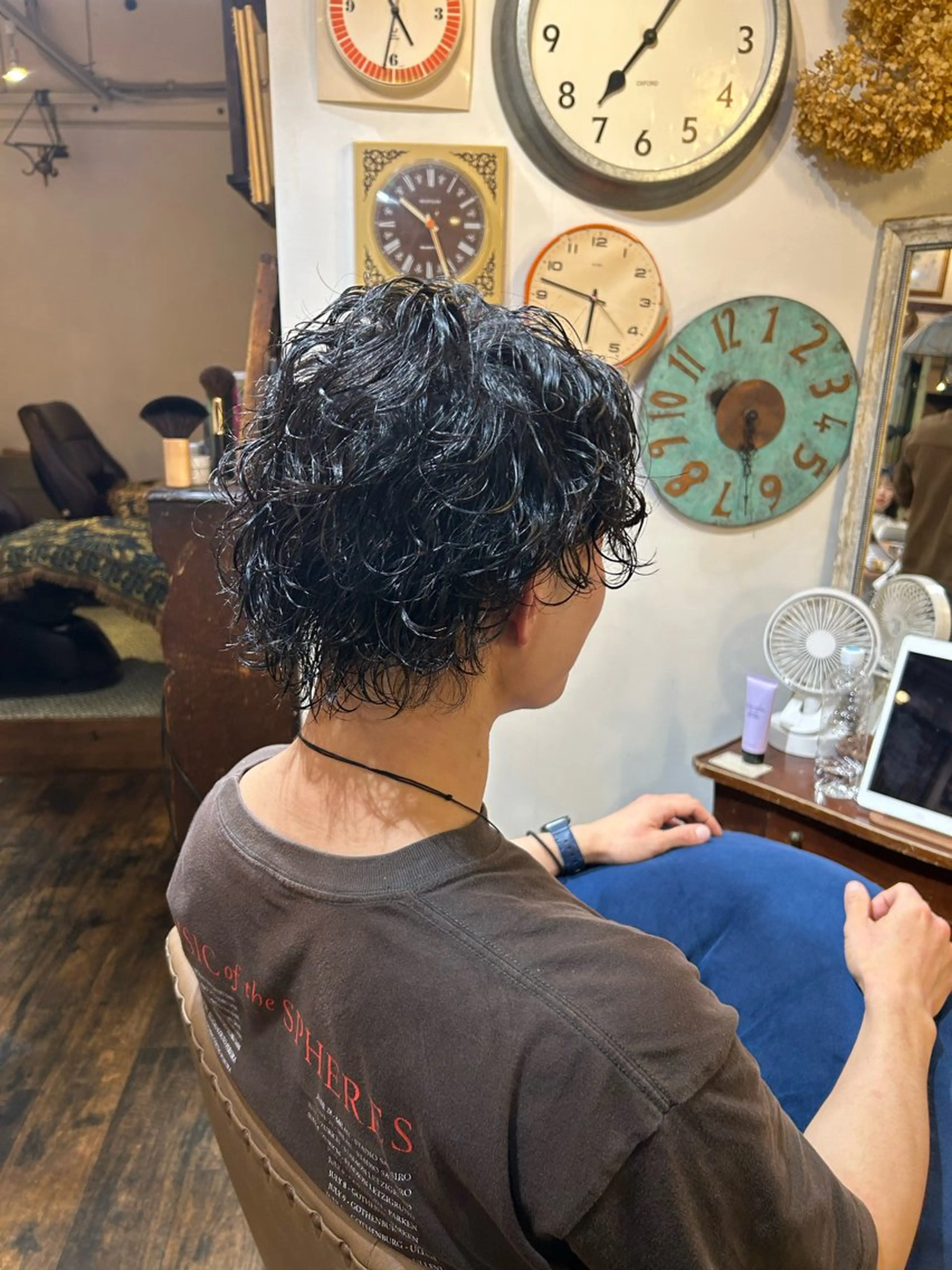 ミディアム パーマ メンズ ミディアムパーマ メンズパーマ カット パーマ ヘッドスパ BRITS 渡辺 菜々子のヘアスタイル