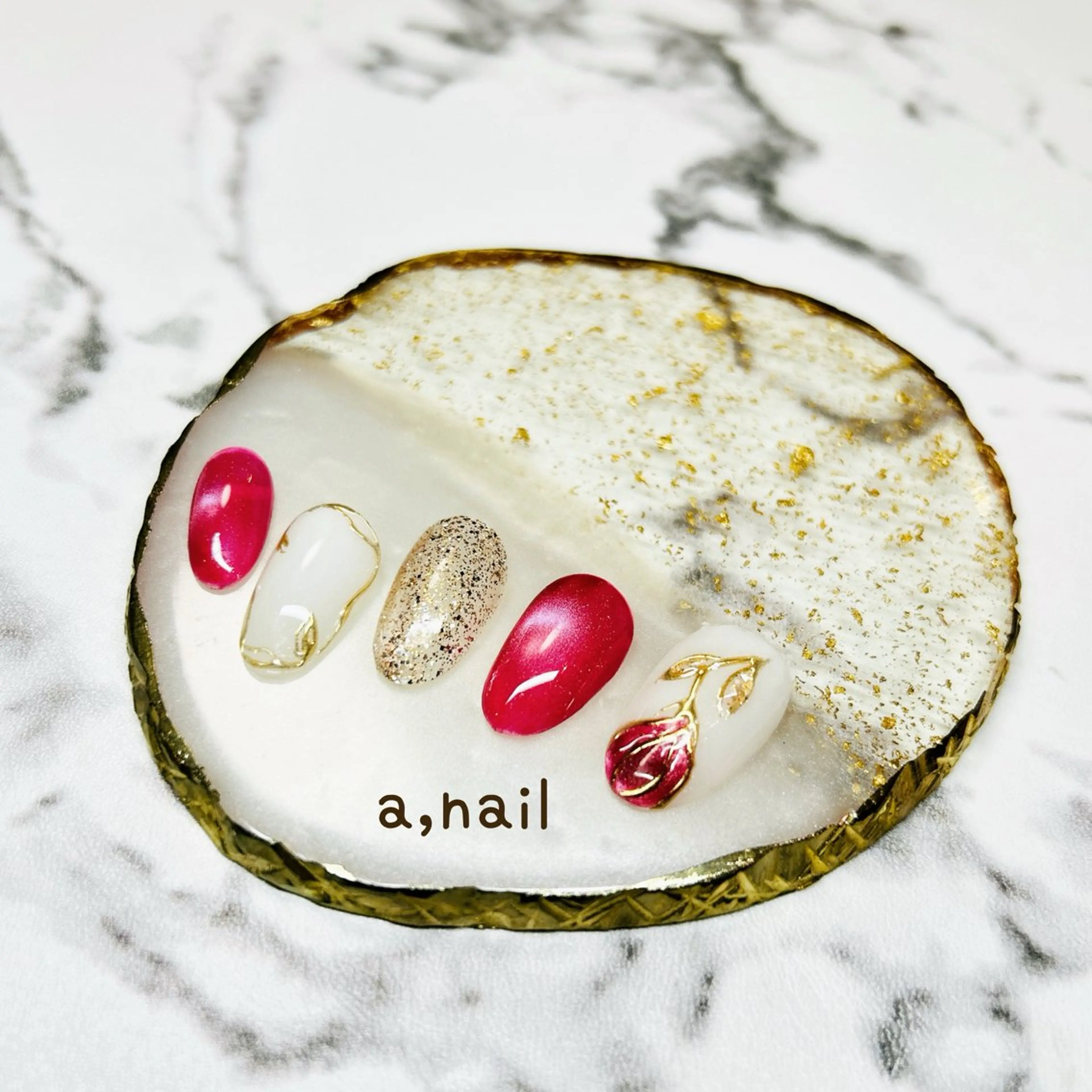 ネイル フラワーネイル キラキラネイル ラメ(グリッター) マグネットネイル ミラーネイル ハンドネイル ネイルサロン エーネイルのネイルデザイン